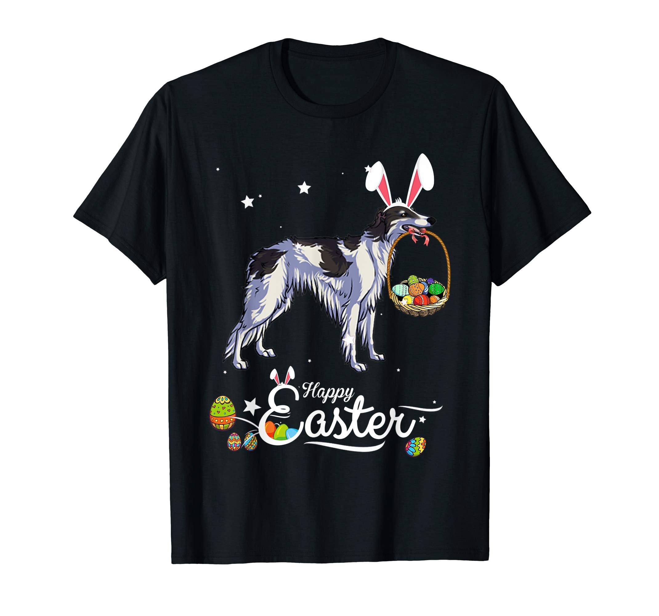 Borzoi Dog With Bunny Hat Easter Costume T Shirt