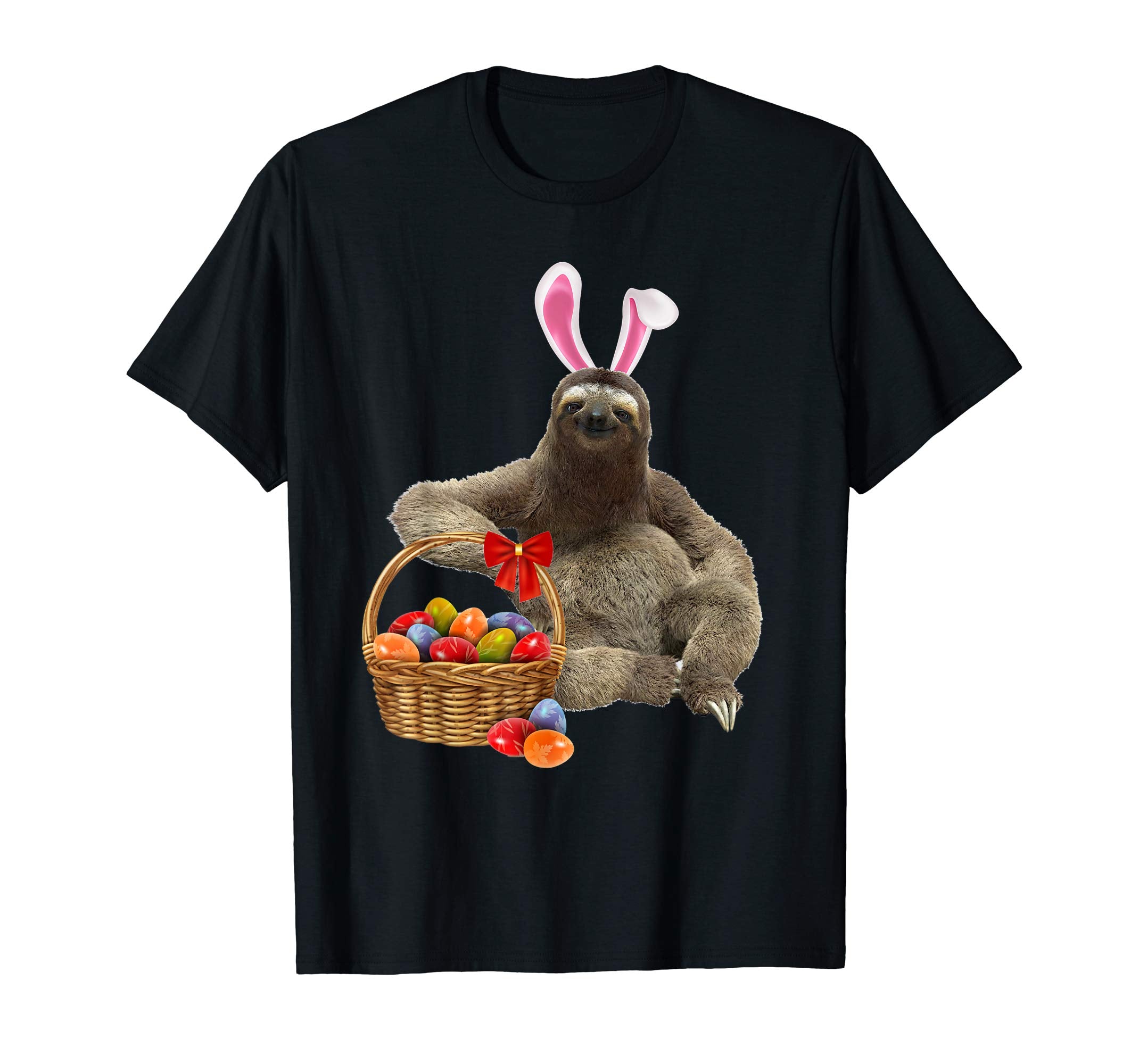 Easter Sloth Shirt Funny Sloth With Bunny Ears and Eggs