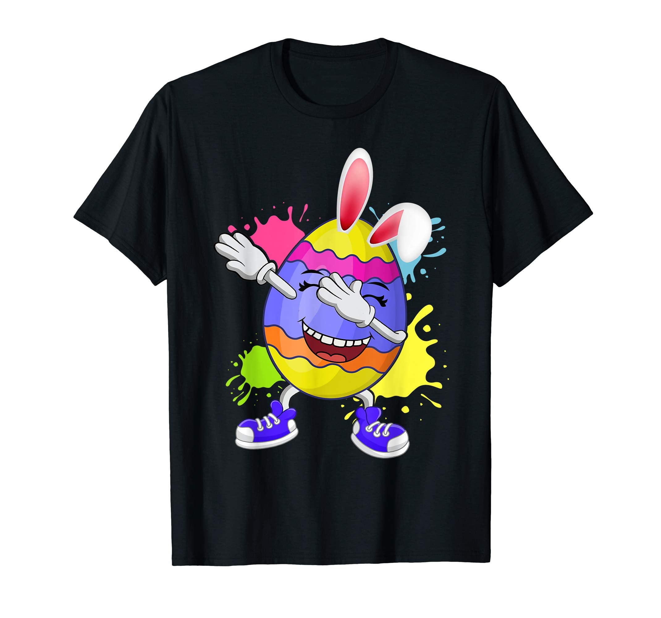 Cute Dabbing Egg Bunny Easter T shirt Kids Boys Girls