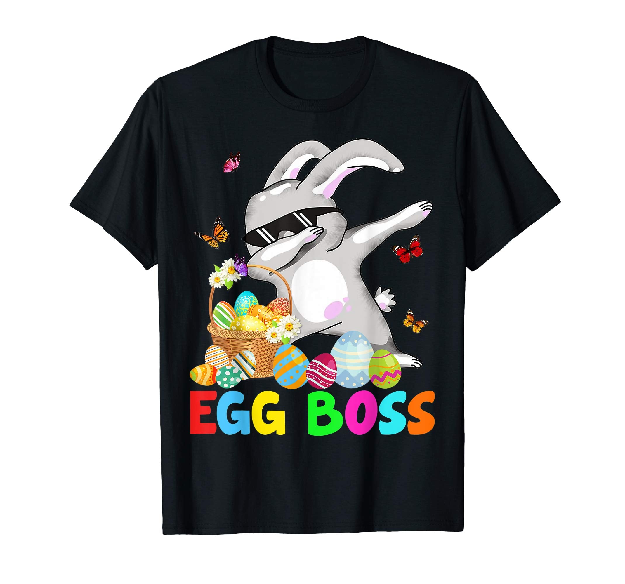 Dabbing Egg Boss Easter Bunny T Shirt For Kids Toddlers Boys