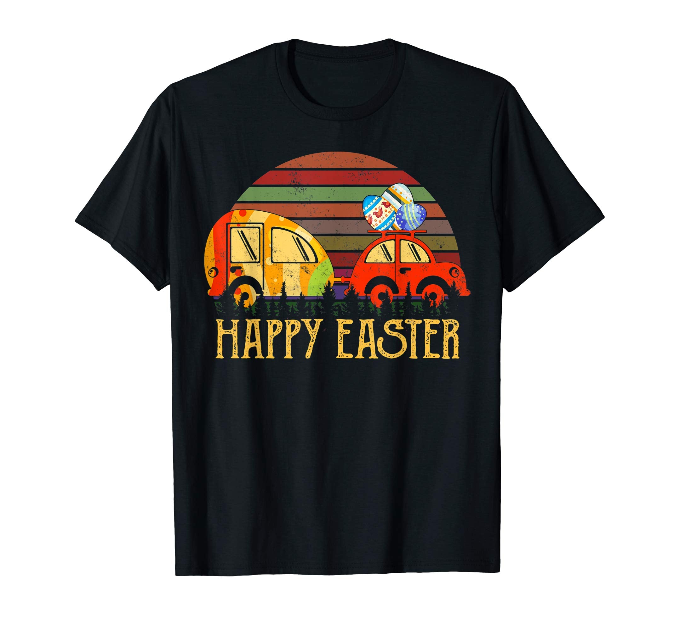 Camping T-shirt Happy Easter Day Bunny eggs for men women