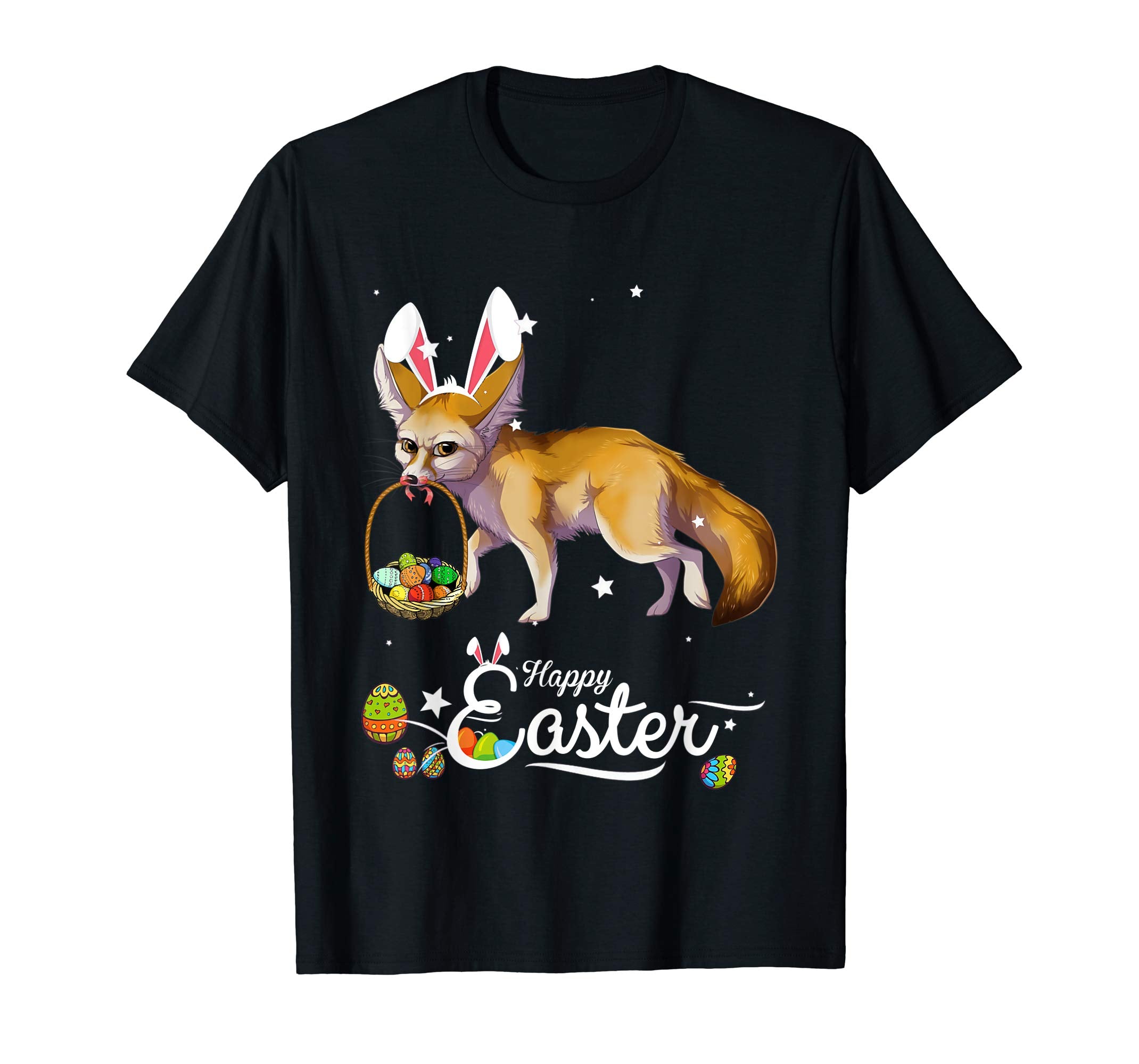 Cute Easter Fox with Bunny Ears and Eggs T Shirt