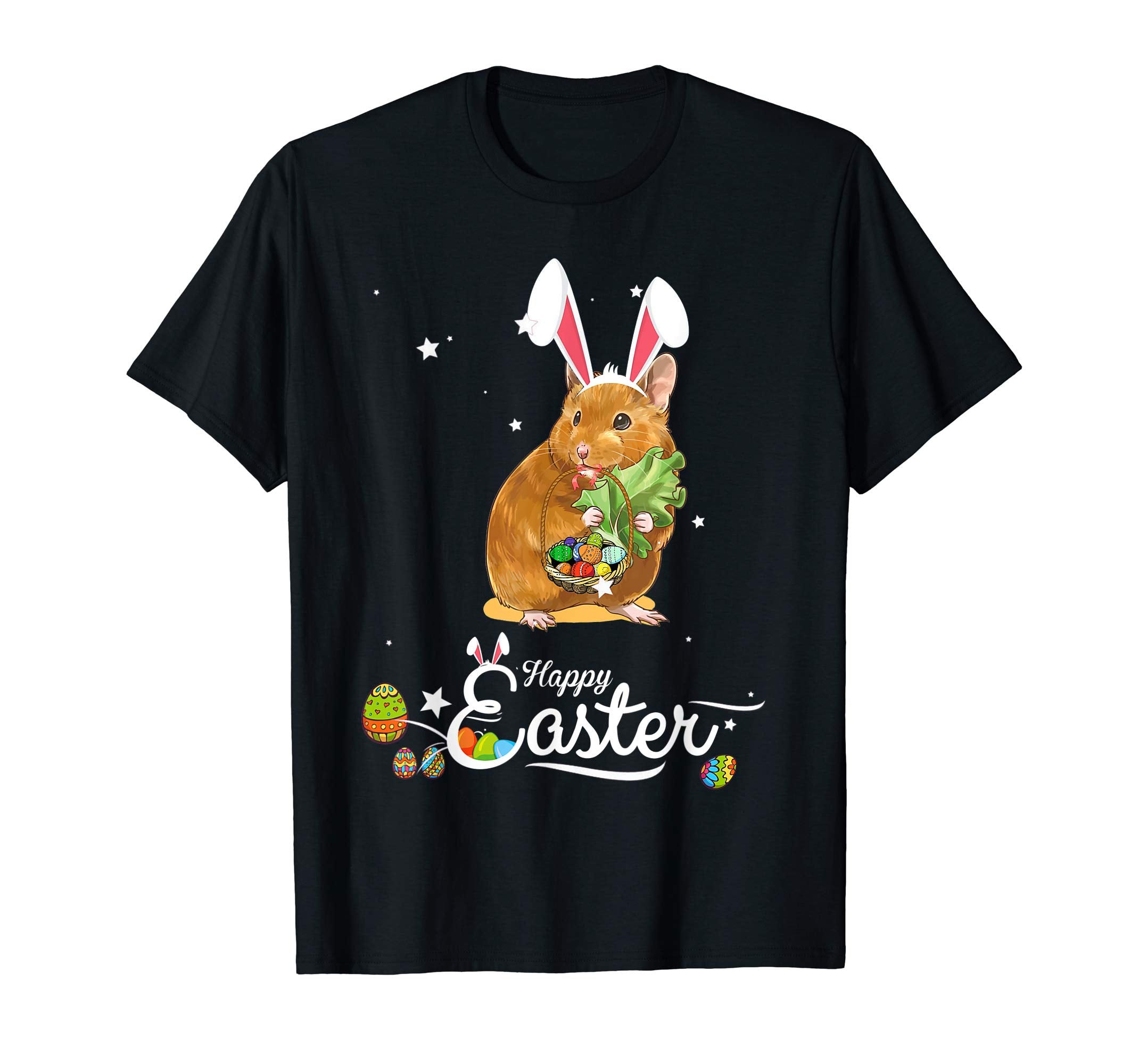 Cute Easter Hamster with Bunny Ears and Eggs T Shirt