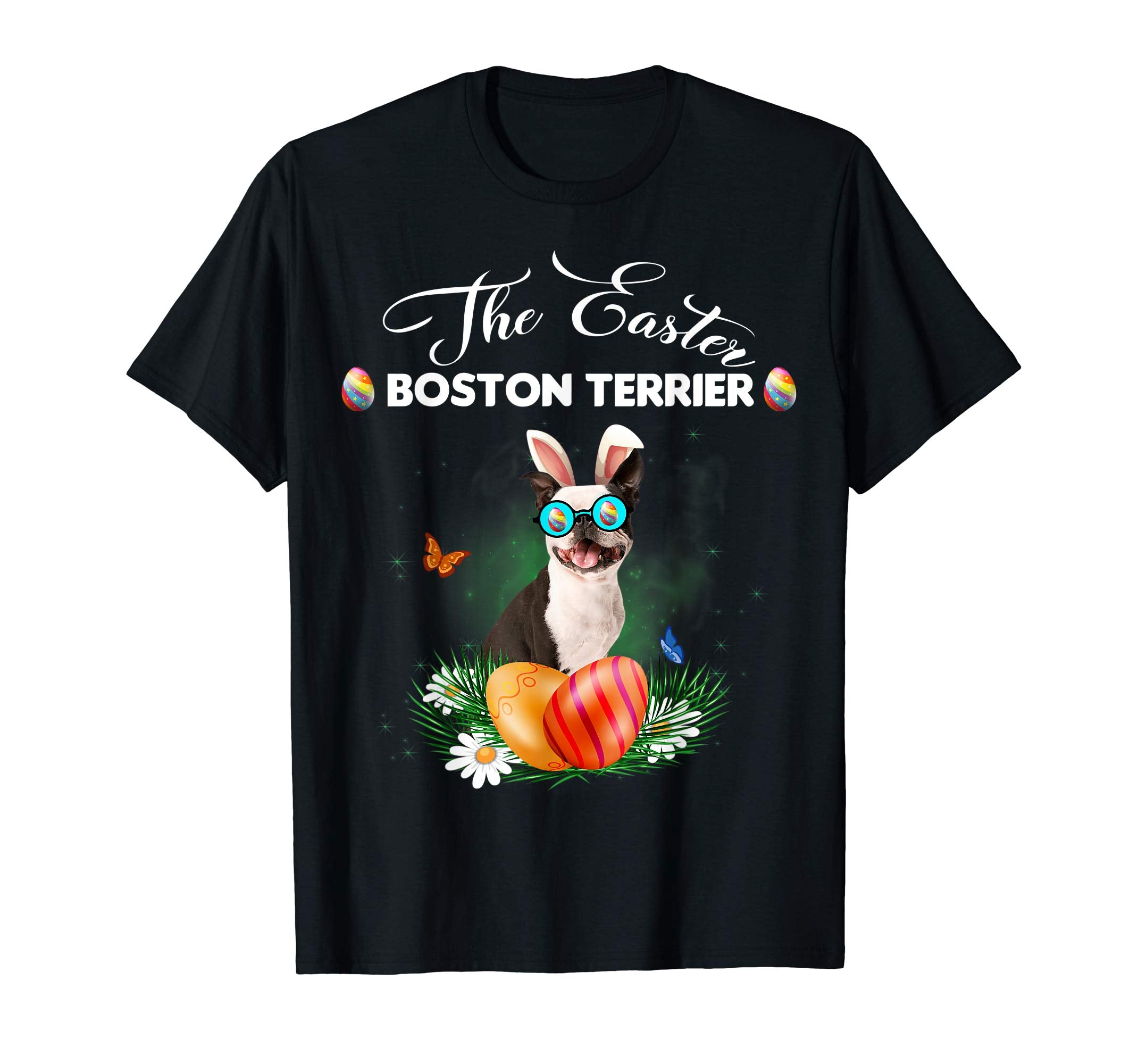Boston Terrier Bunny Easter Day Dog Gifts T-Shirt