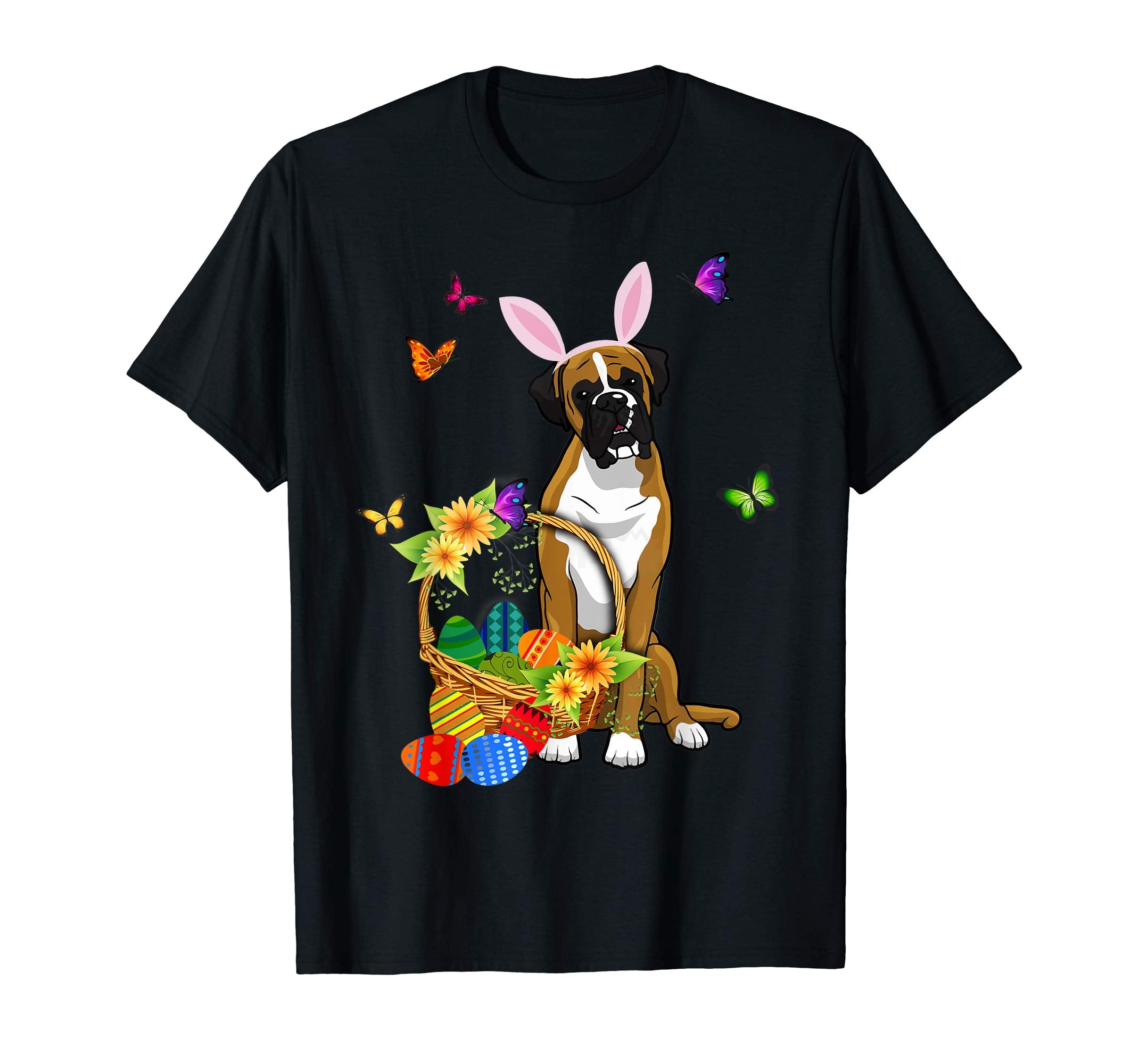 Boxer Bunny Hat Rabbit Easter Eggs Shirt