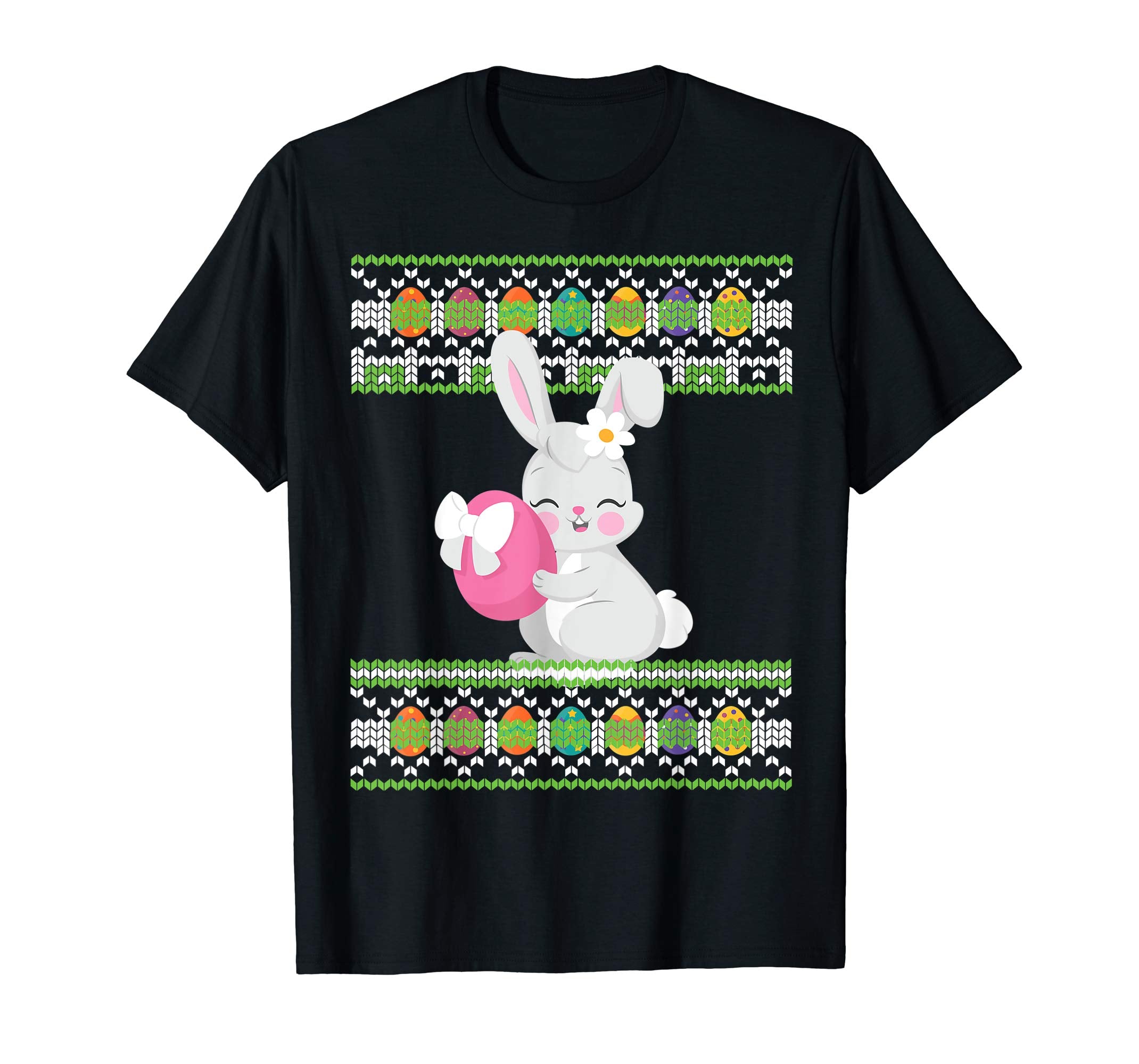 Bunny Rabbit With Big Easter Eggs Ugly Sweater Happy Shirt