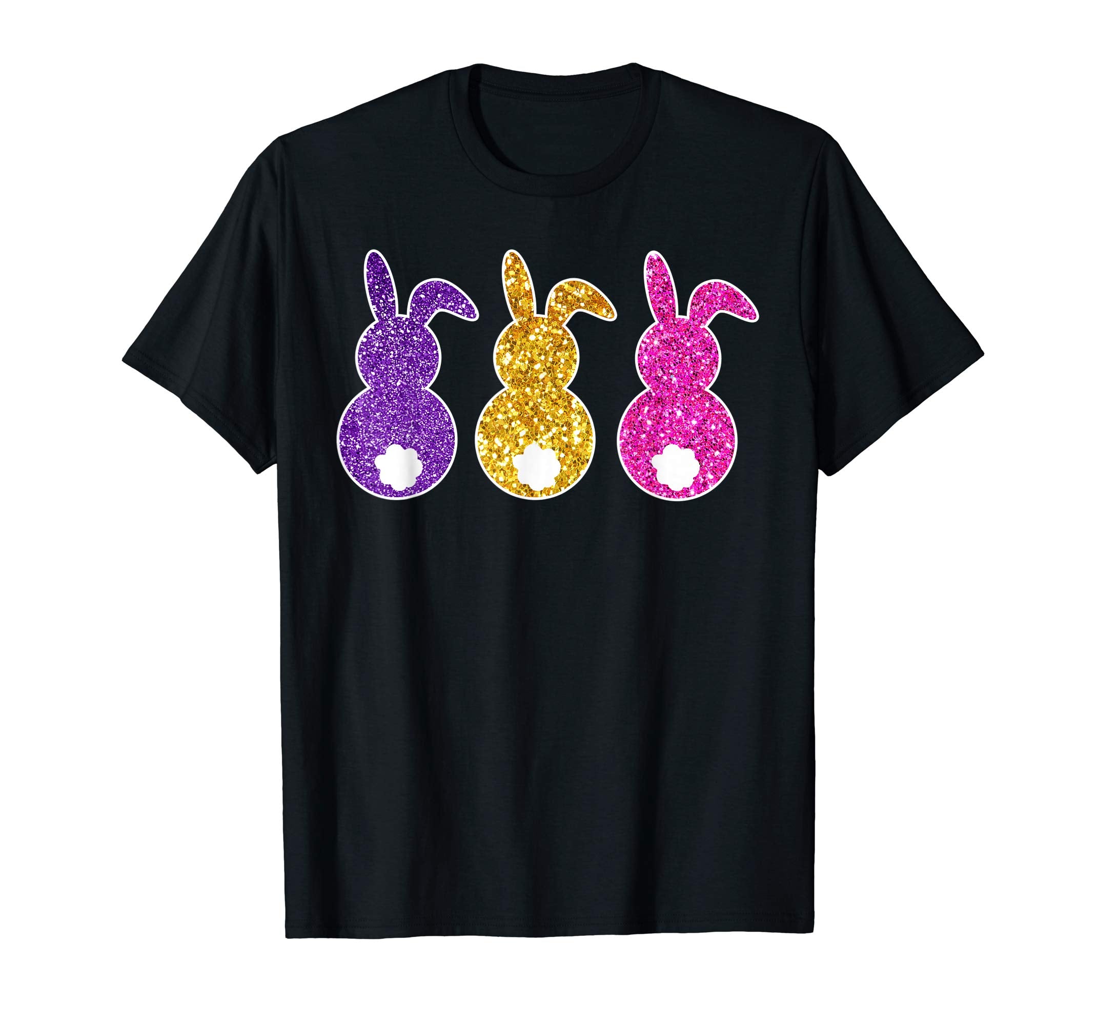 Happy easter tee Funny colorful Bunny With Tail Ears t-shirt