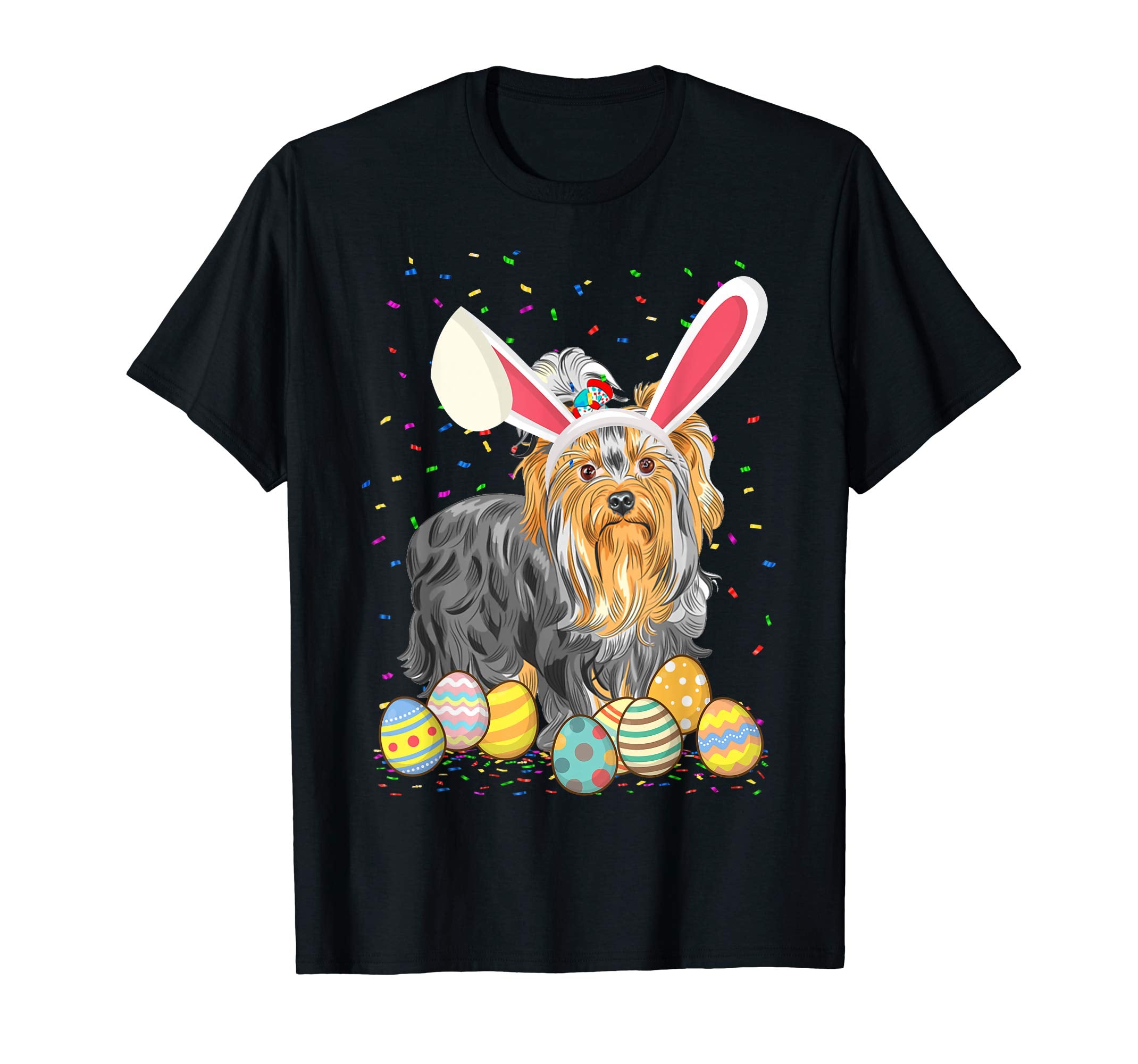 Yorkshire Terrier Dog Ear Easter Eggs Shirt Happy Easter Day