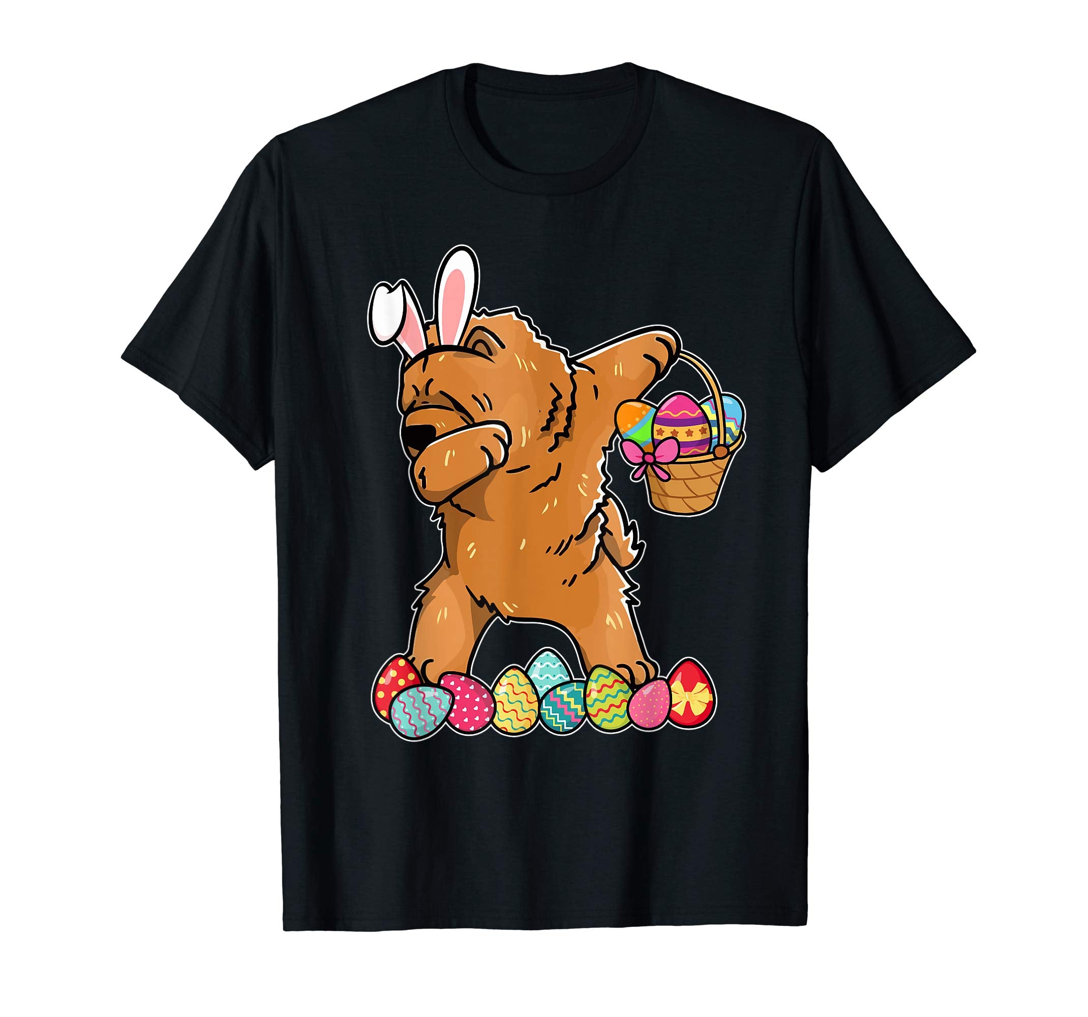 Chow Chow Dabbing Easter Bunny Egg Basket Hunting T-Shirt