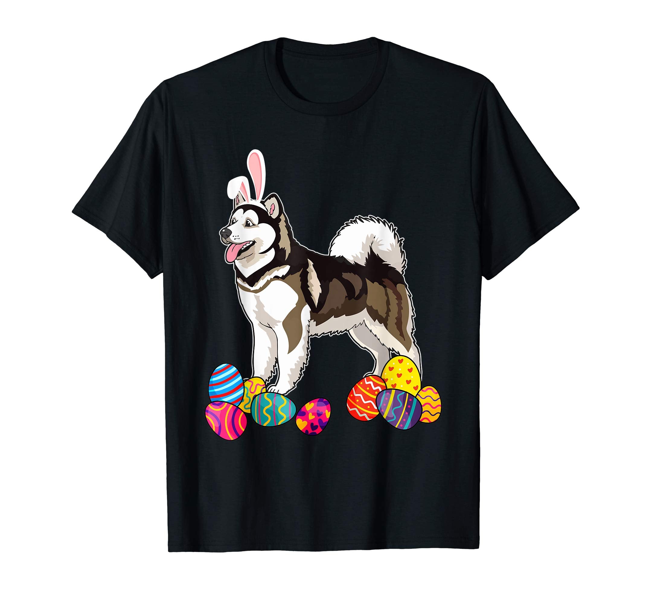 Alaskan Malamute Bunny Ear With Egg Easter Easter Day Shirt