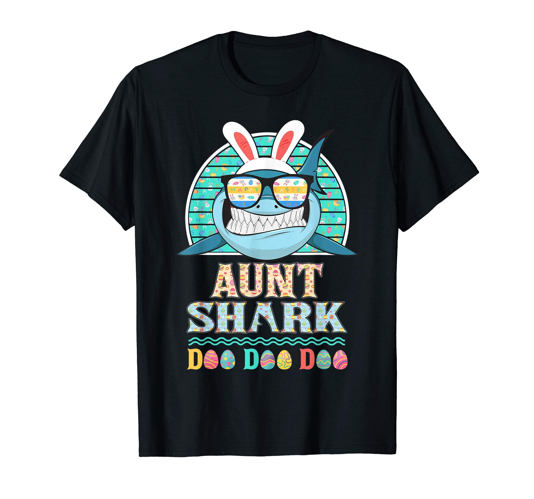 Funny Aunt Shark Happy Easter Day Gift Family Shirt