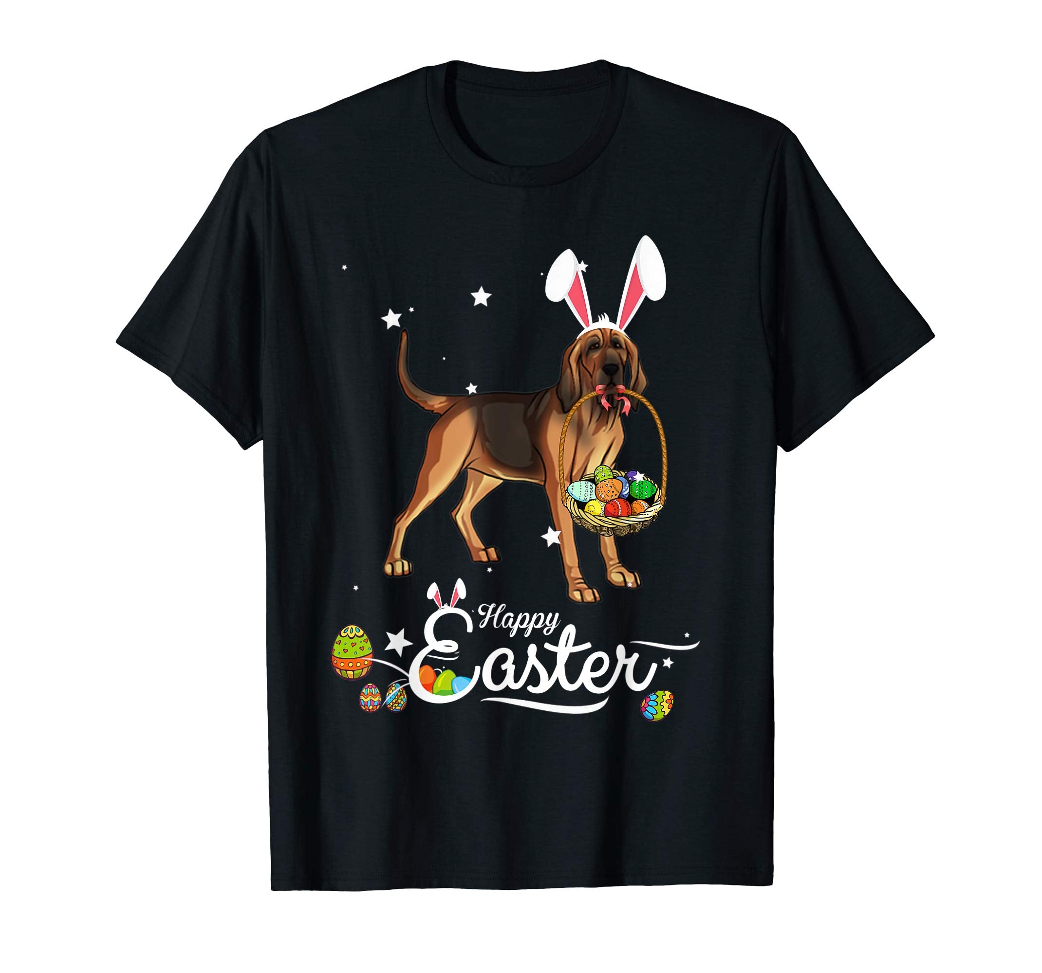 Bloodhound Dog With Bunny Hat Easter Costume T Shirt