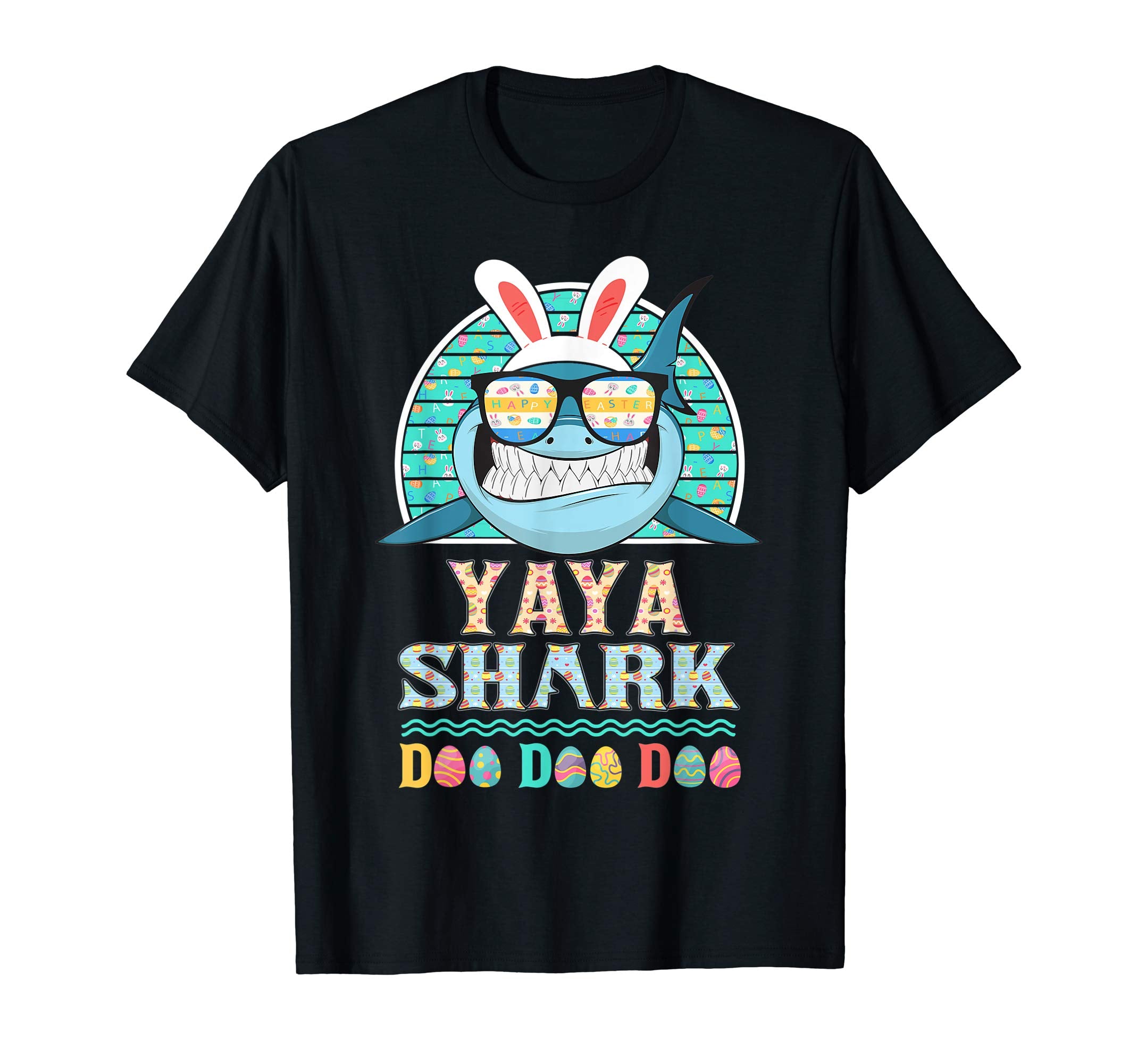 Funny Yaya Shark Happy Easter Day Gift Family Shirt