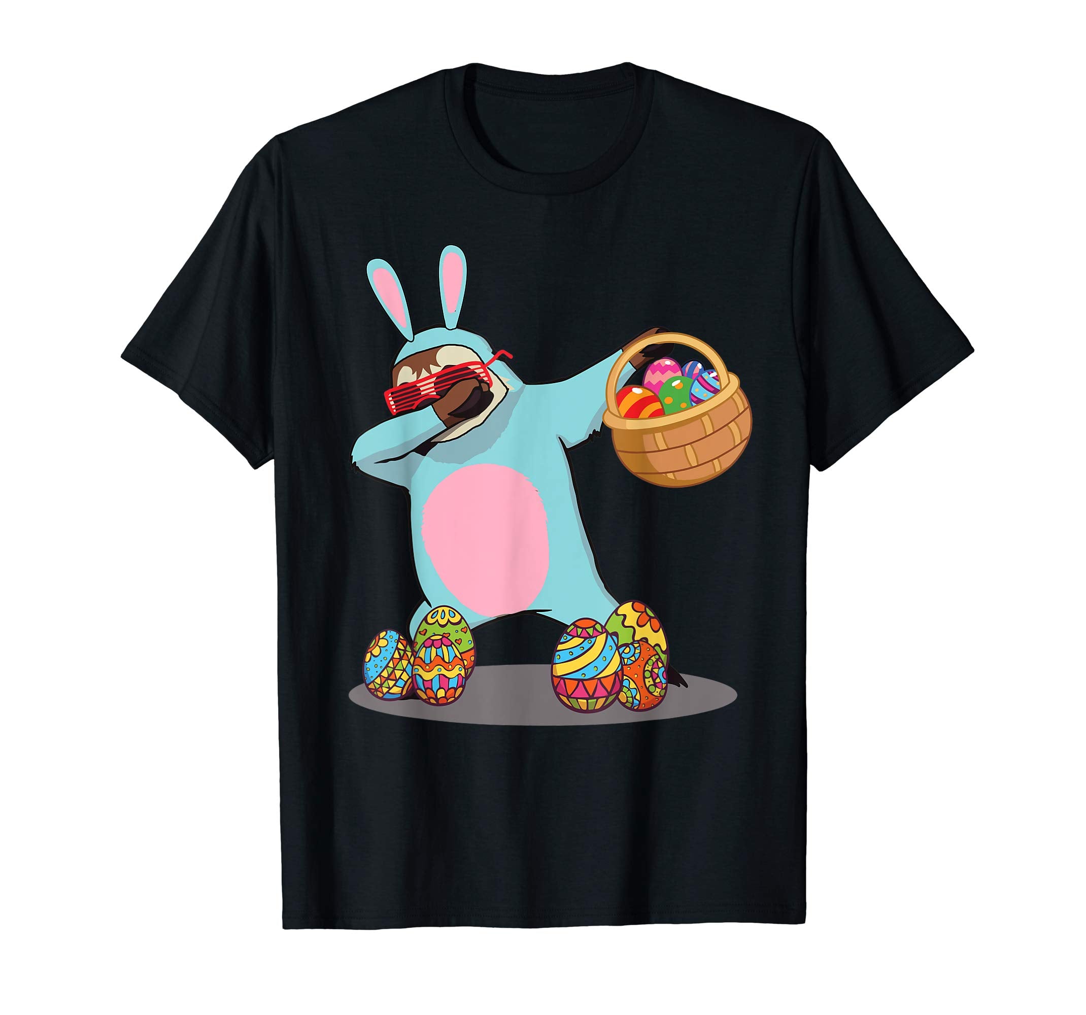 Cute Dabbing Sloth Easter Bunny Egg Basket T-Shirt Gifts