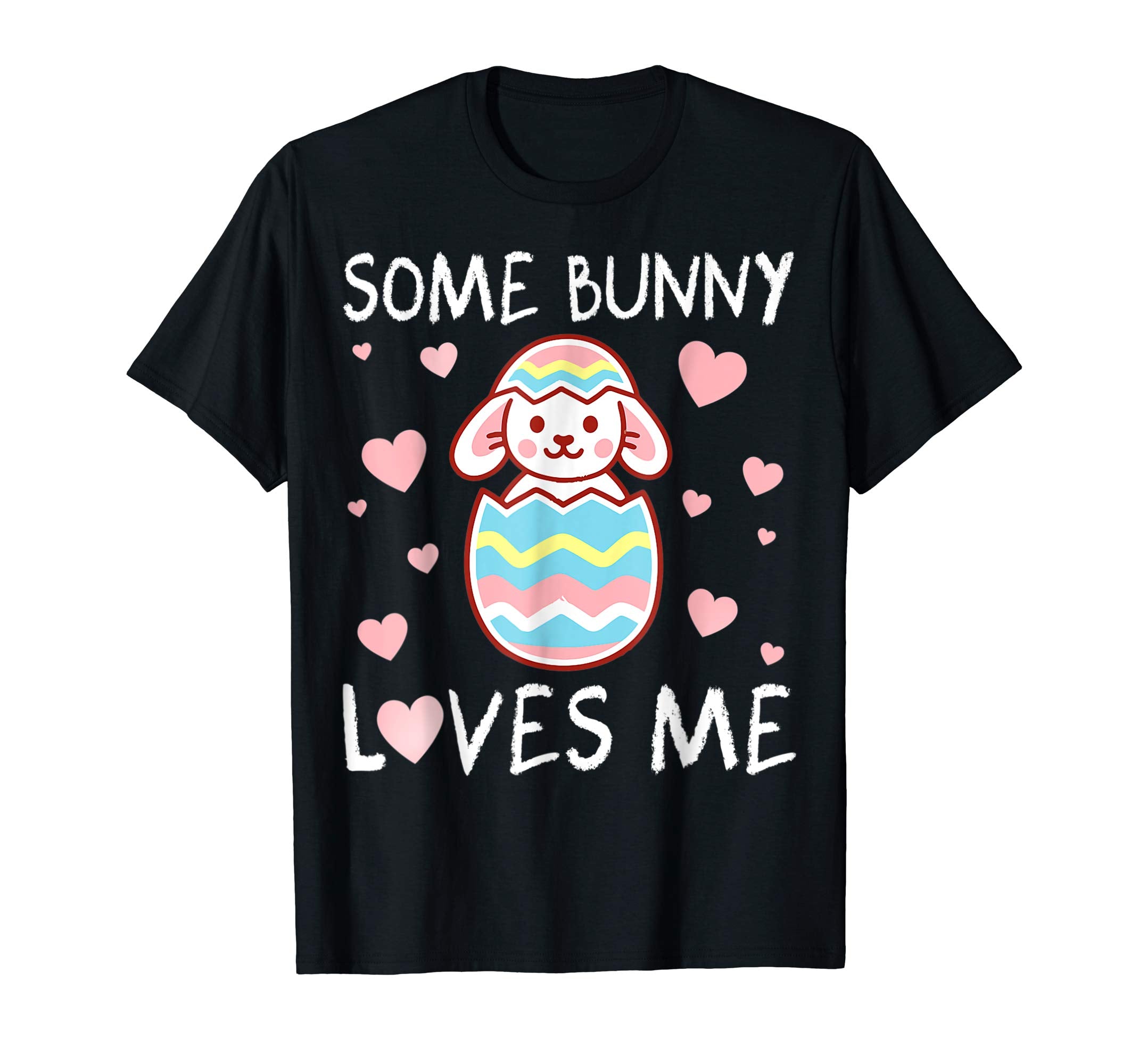 Pink Hearts Some Bunny Loves Me Happy Easter Day Shirt