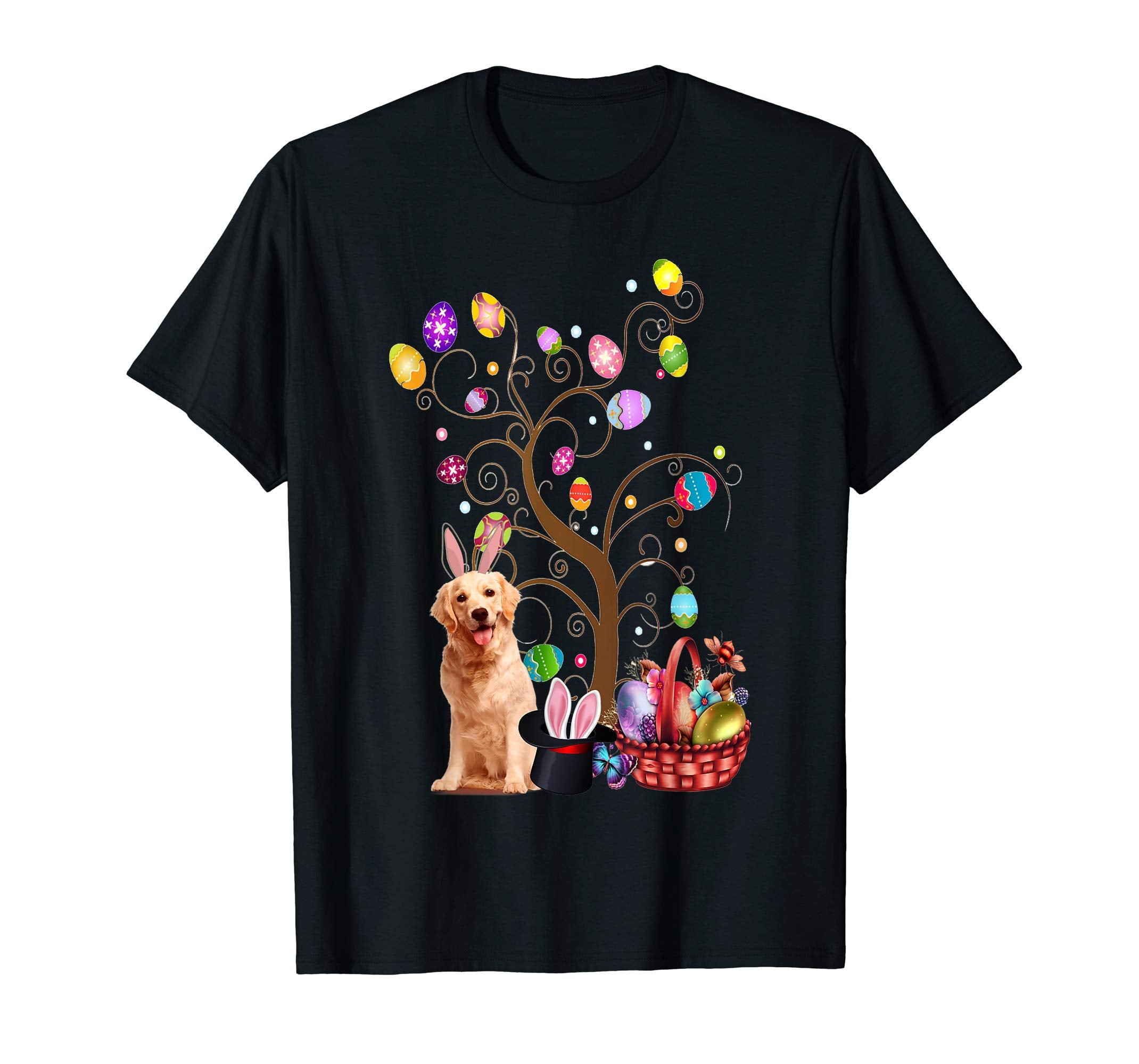 Bunny Golden Retriever Easter Day Hunting Egg Shirt Mom Gift