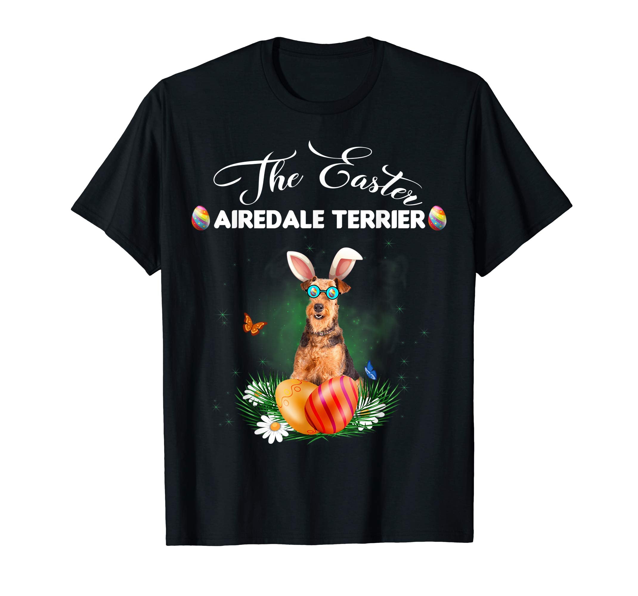 Airedale Terrier Bunny Easter Day Dog Gifts T-Shirt