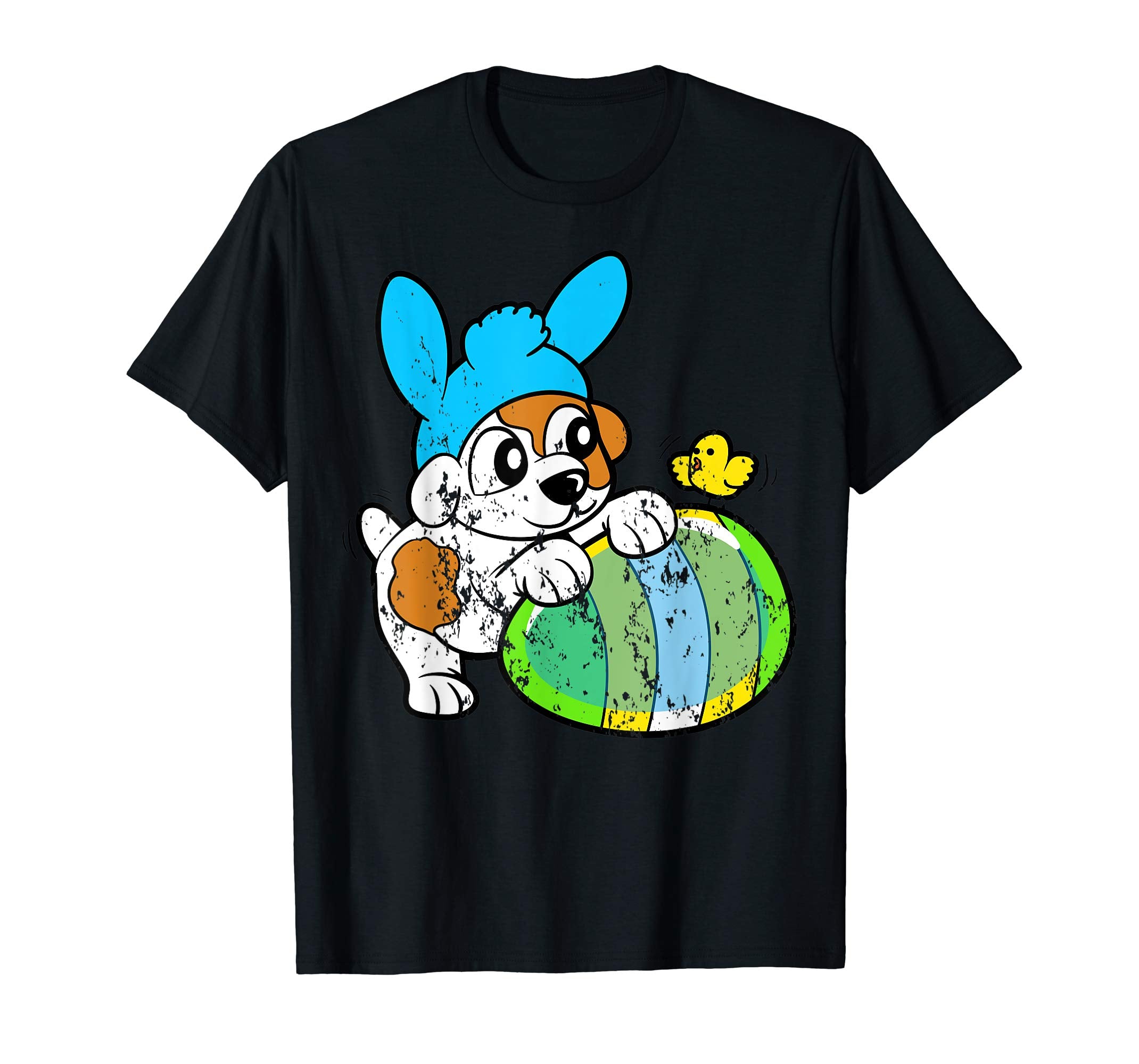 Retro Vintage Grunge Funny Easter Bunny Egg Bird Dog T-Shirt