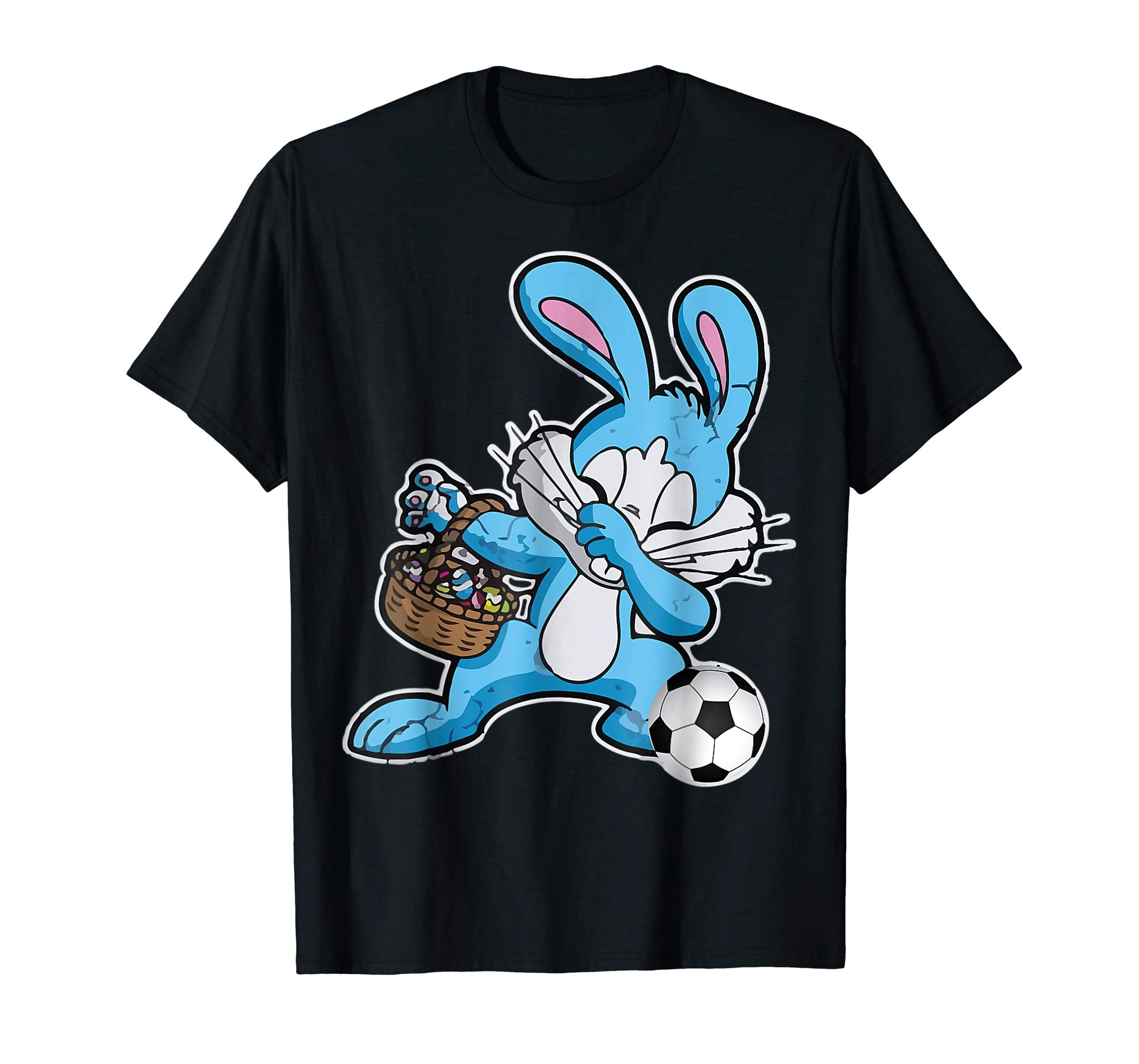 Bunny Rabbit Dabbing Playing Soccer Happy Easter Day Shirt