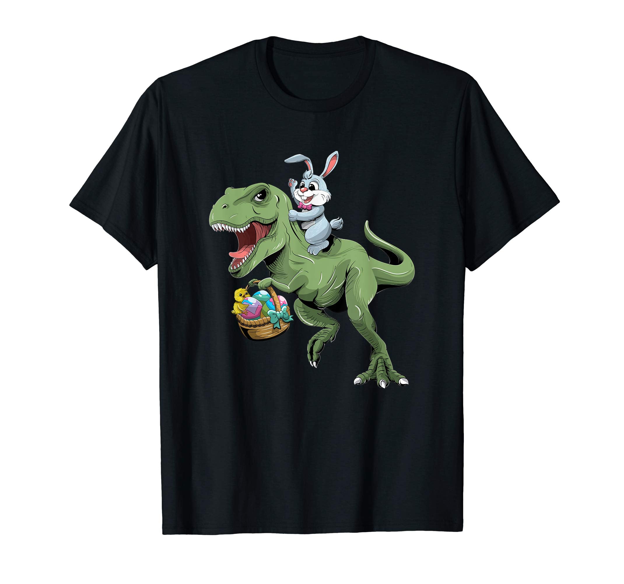 Easter T Shirt for Kids with Cool Bunny and T-rex Egg Hunt