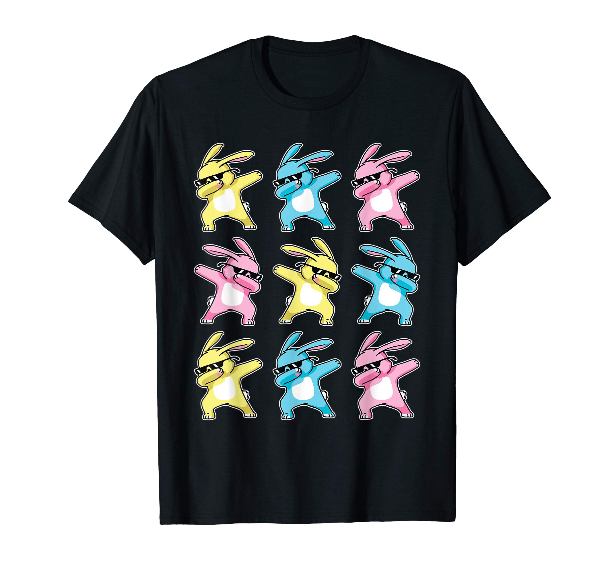 Nine Bunny Rabbit Dabbing Dancing Happy Easter Day Shirt