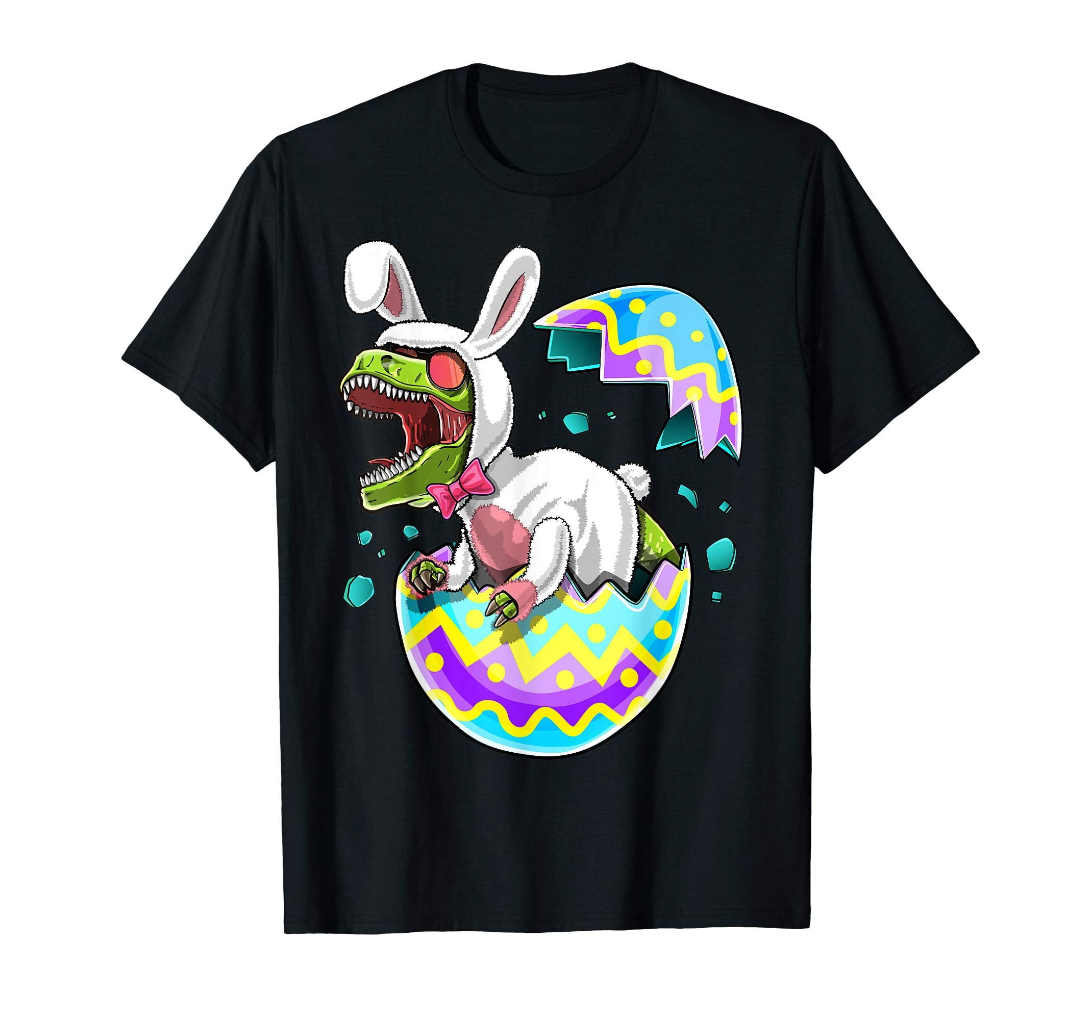 Happy Easter T Rex Dinosaur Easter Bunny Egg Shirt Kids Gift