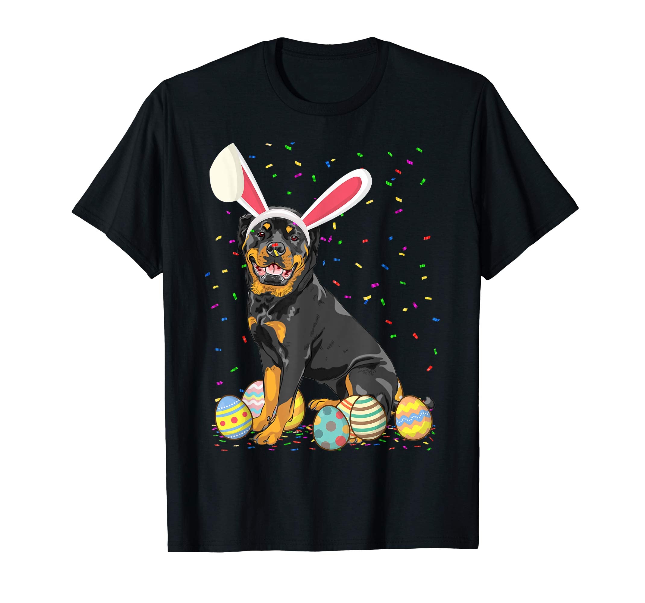 Rottweiler Dog Ear Easter Eggs Shirt Happy Easter Day Gift