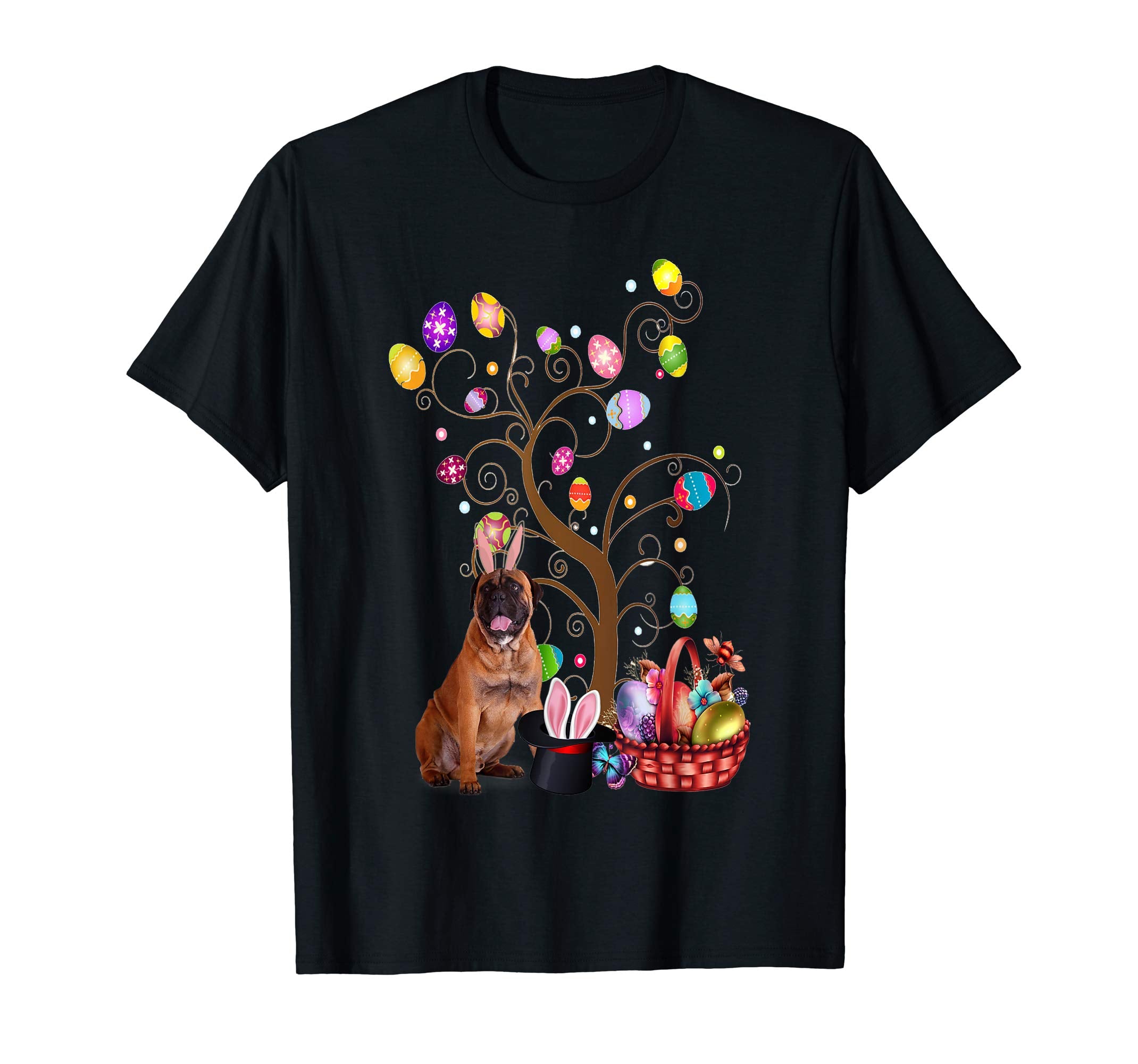 Bunny Bullmastiff Easter Day Hunting Egg TShirt Dad Mom Gift