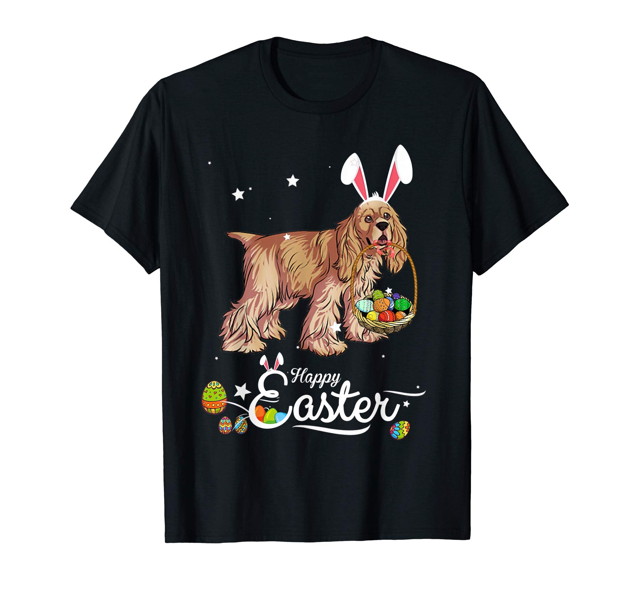 Cocker Spaniel Dog With Bunny Hat Easter Costume T Shirt