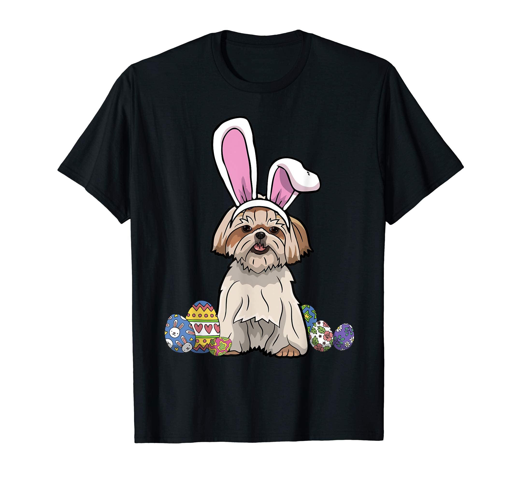 Shih Tzu Dressed As Easter Bunny With Rabbit Ears T-Shirt