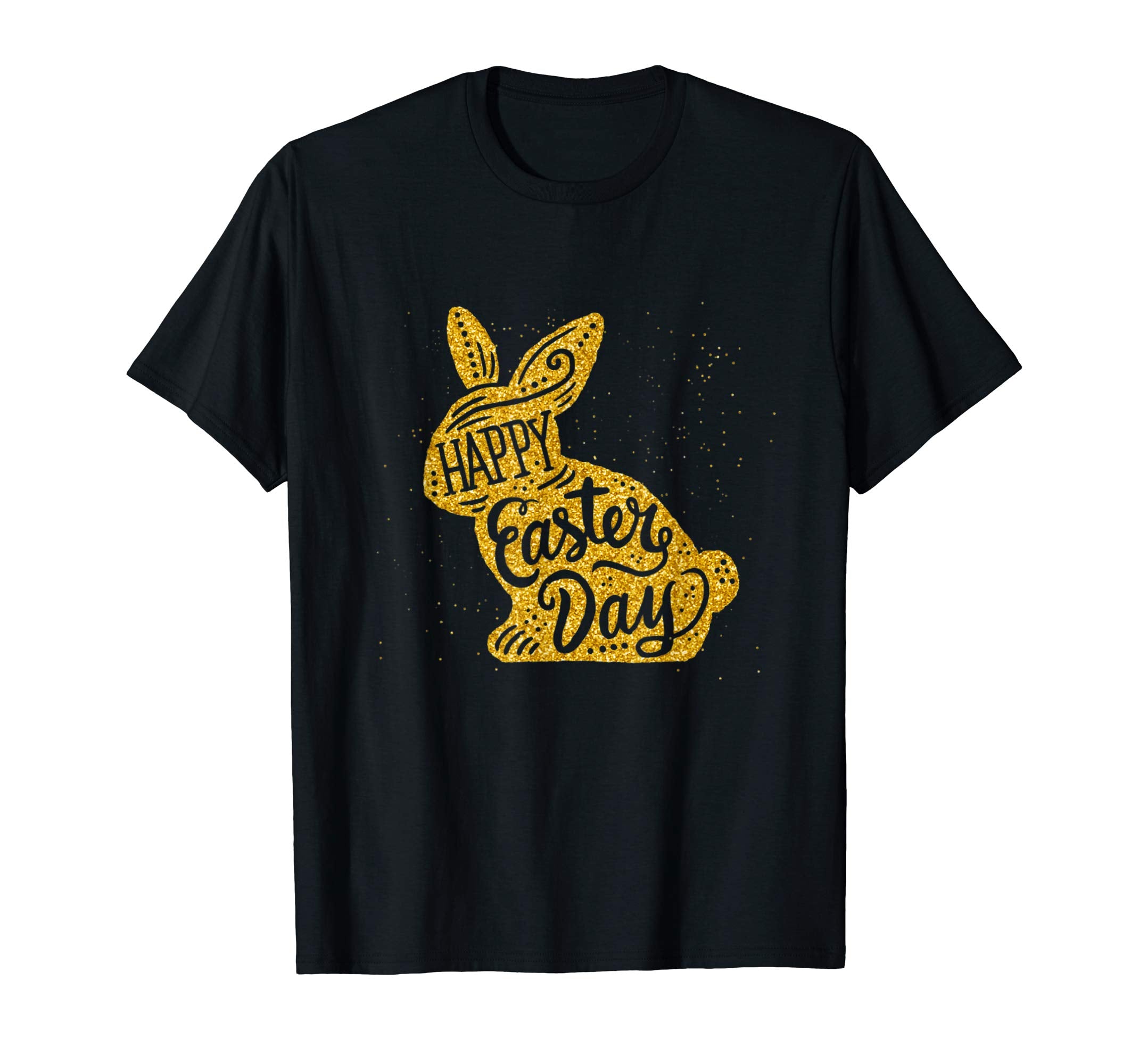 Happy Easter Bunny Tee shirt with Easter Gold Tee