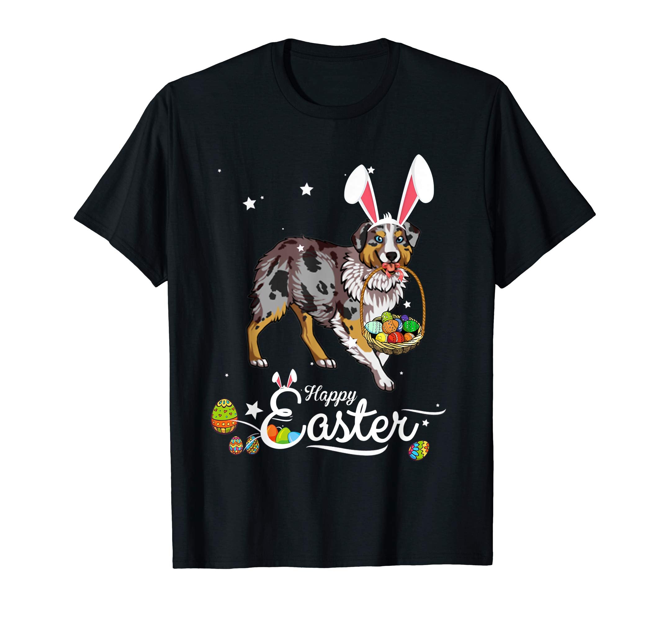 Australian Shepherd Dog With Bunny Hat Easter Costume Shirt