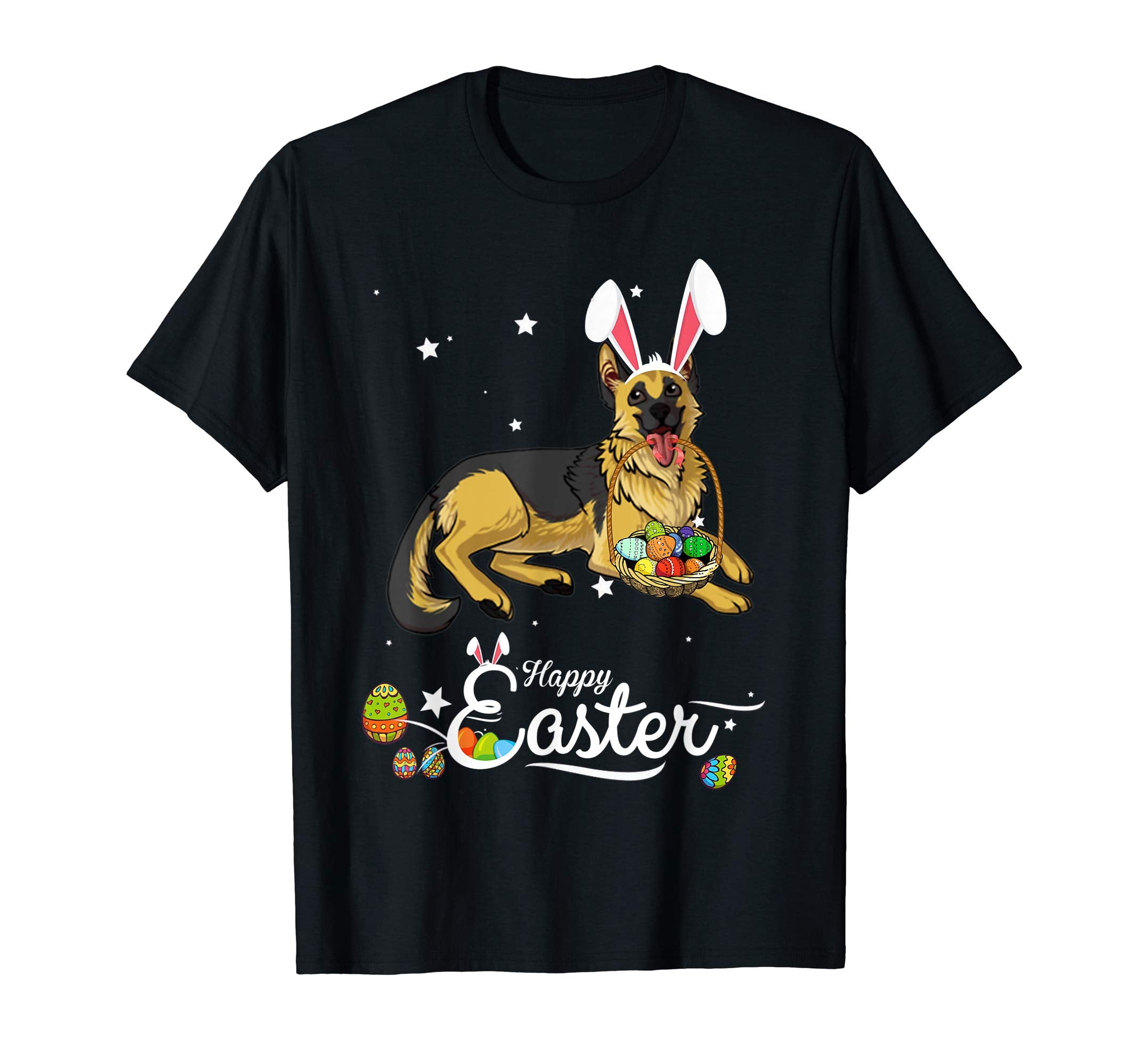 German Shepherd Dog With Bunny Hat Easter Costume T Shirt