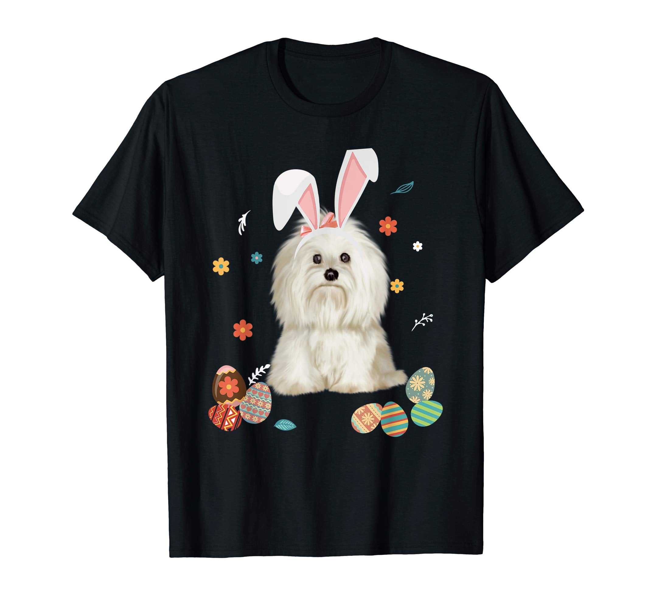 Maltese Bunny Rabbit Happy Easter Day T-Shirt