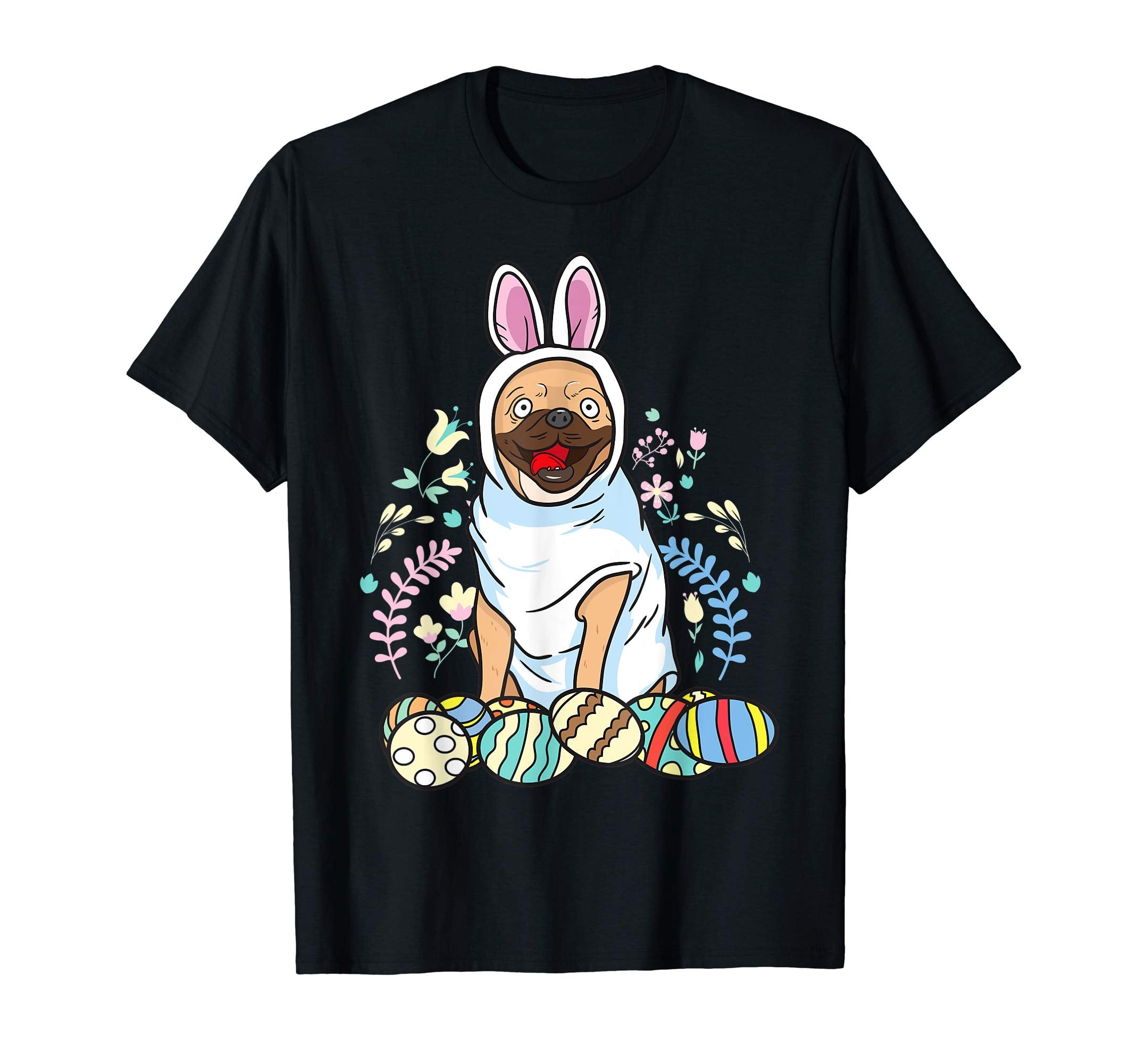 Bunny Easter Shirt Pug Shirt Cool Dog T-Shirt