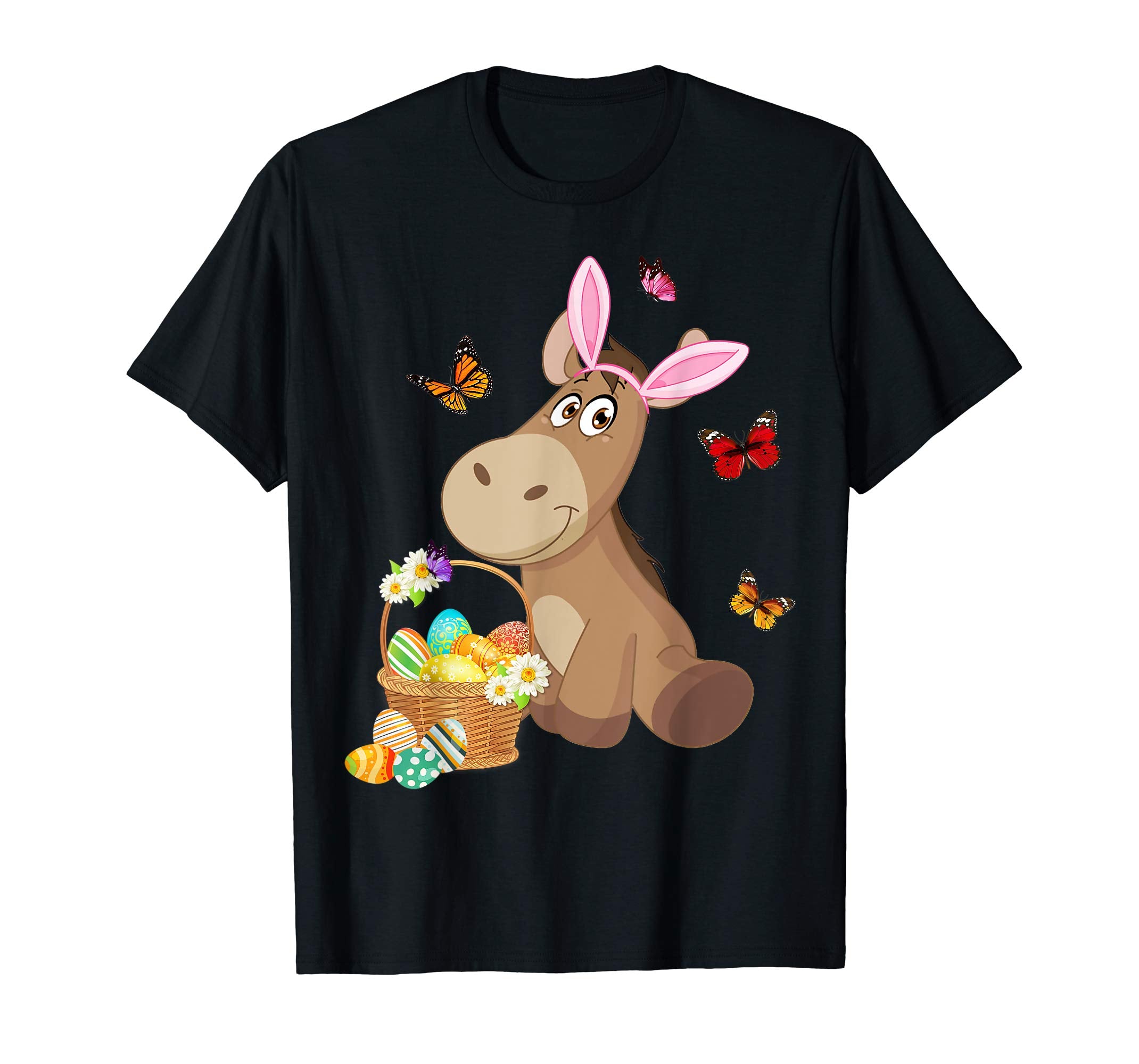 Donkey Bunny Hat Rabbit Easter Eggs Shirt Happy Ea