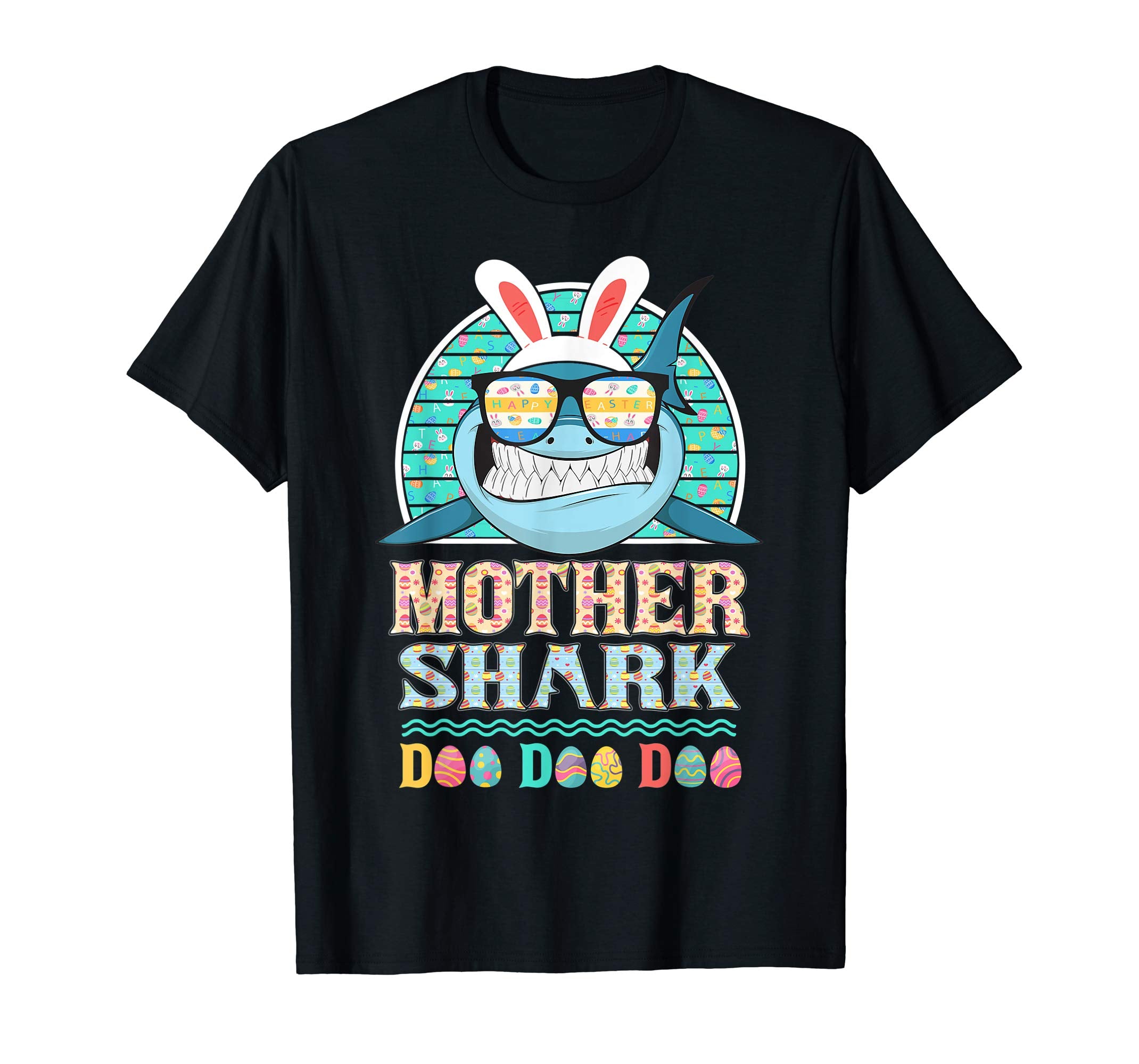 Funny Mother Shark Happy Easter Day Gift Family Shirt