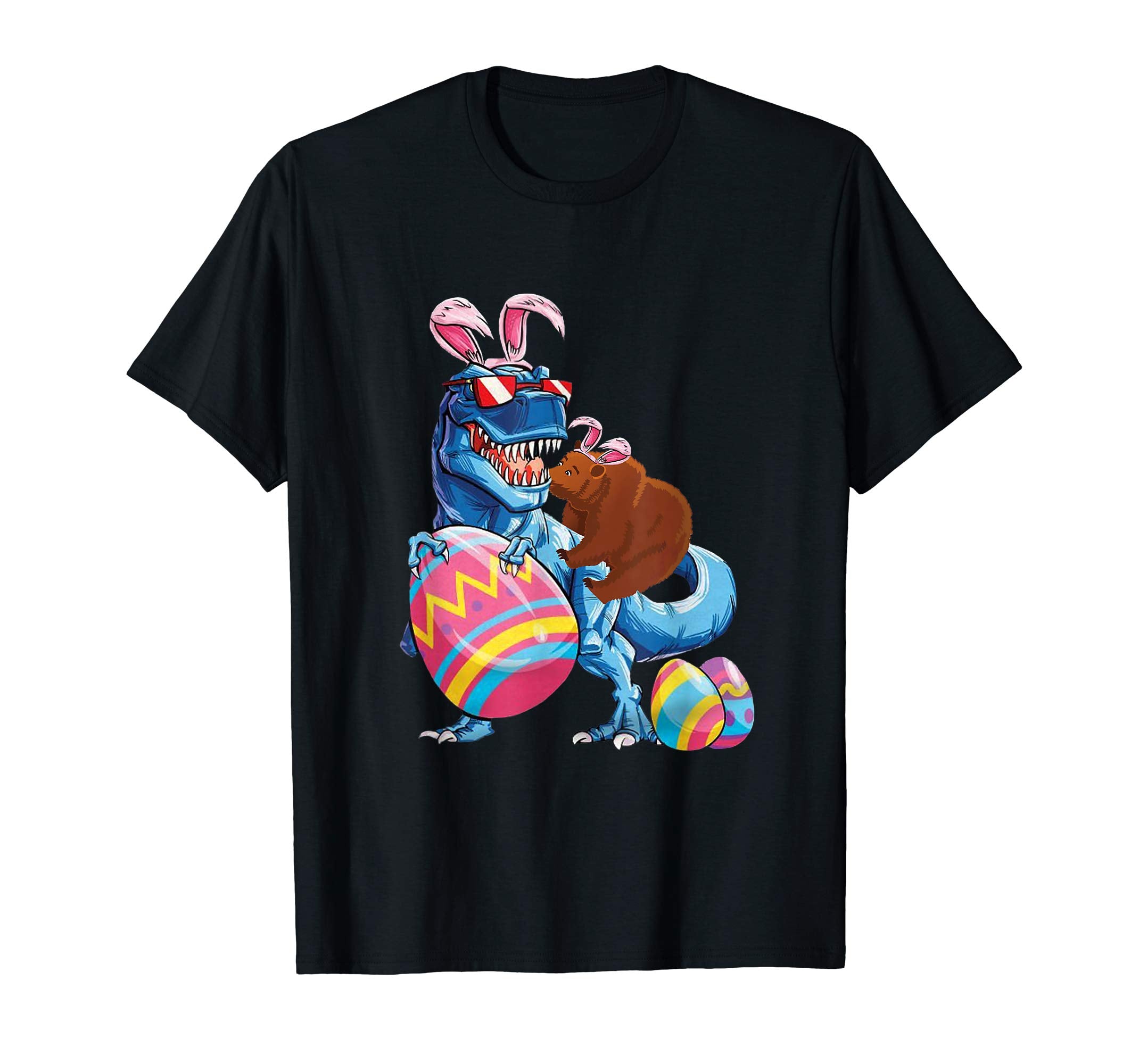 Bear Easter Riding Dinousaus Easter Bunny Lover Gift T-Shirt