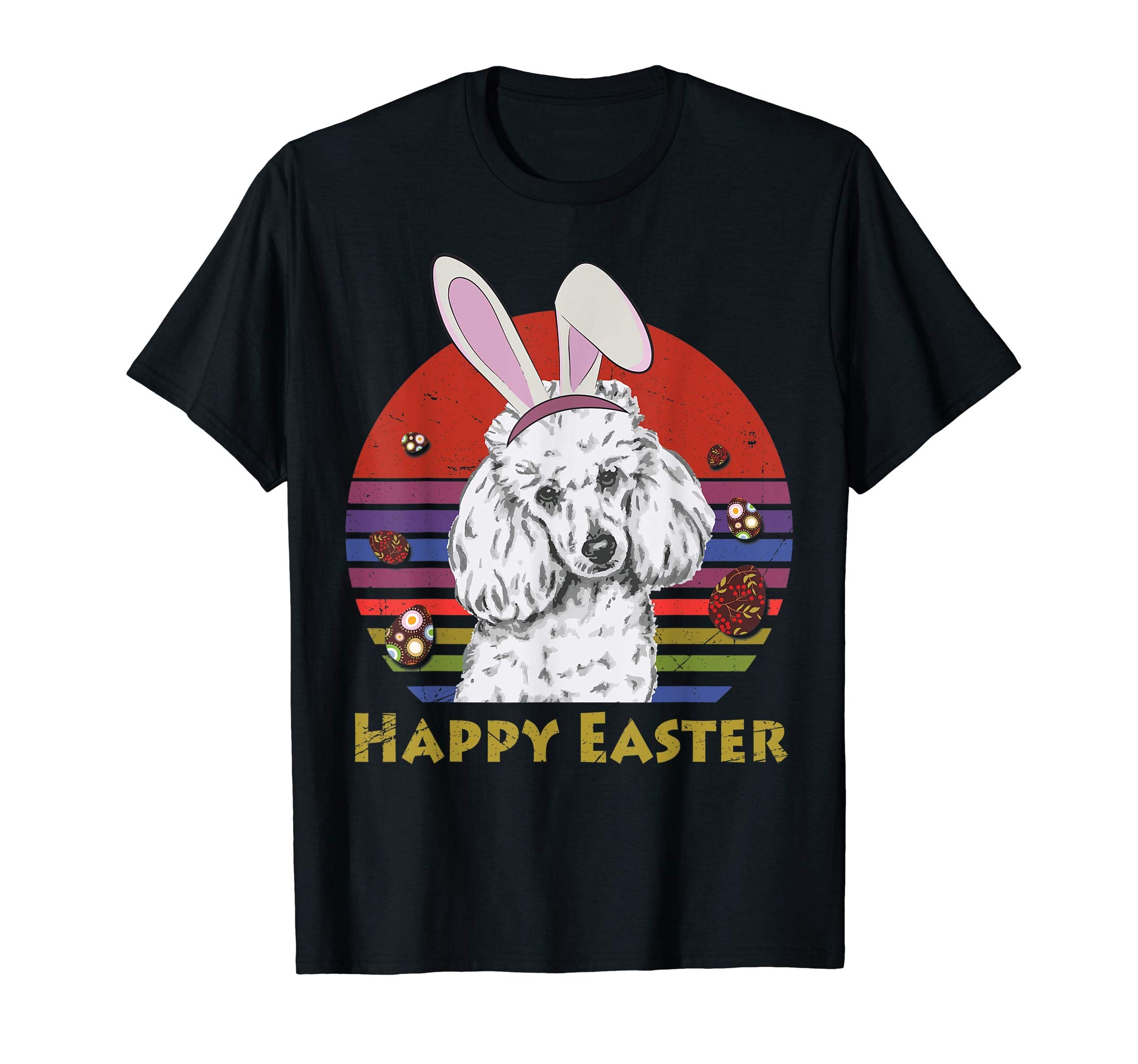 Poodle With Bunny Headband Happy Easter Tshirt Easter Gifts