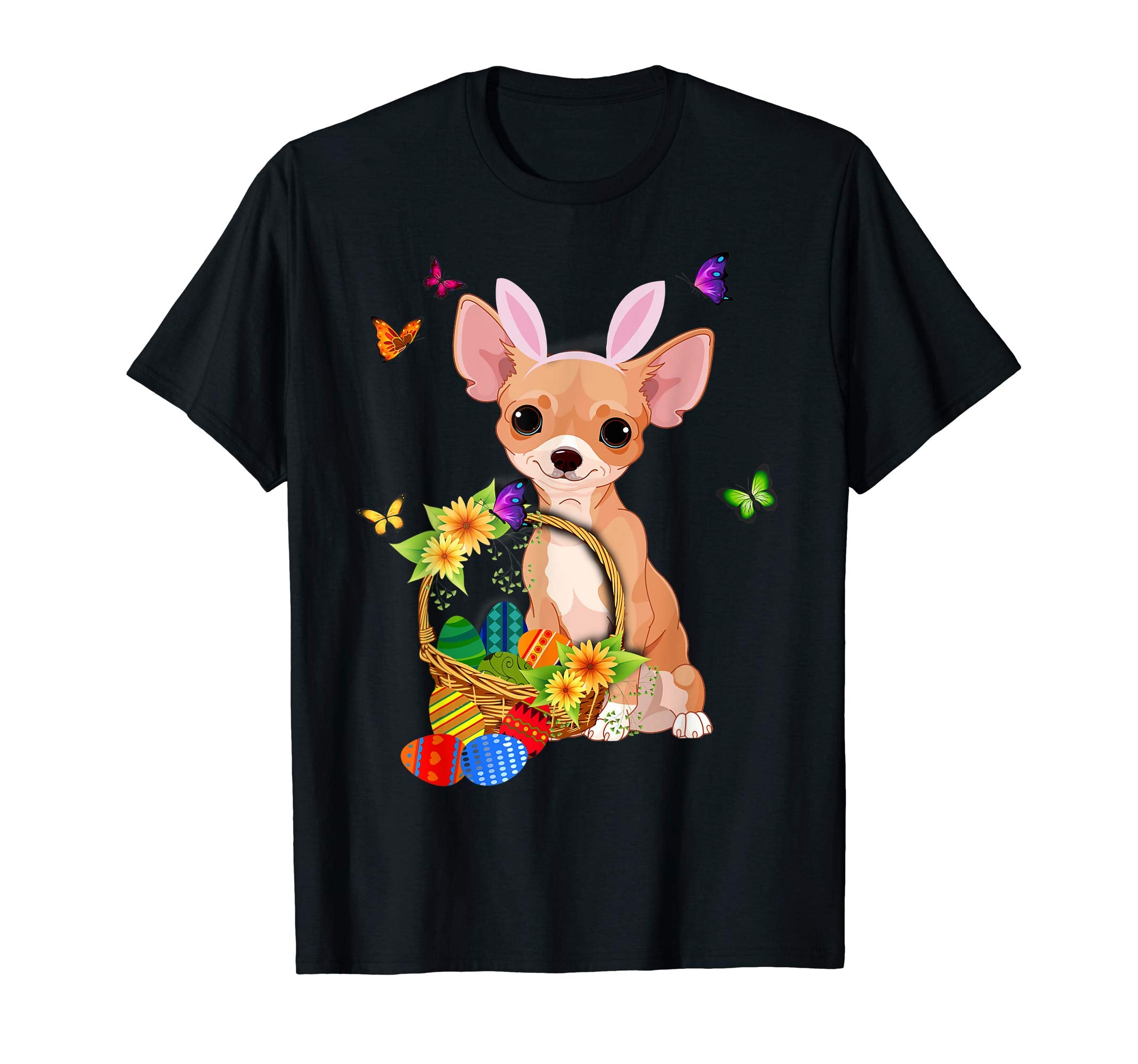 Chihuahua Bunny Hat Rabbit Easter Eggs Shirt