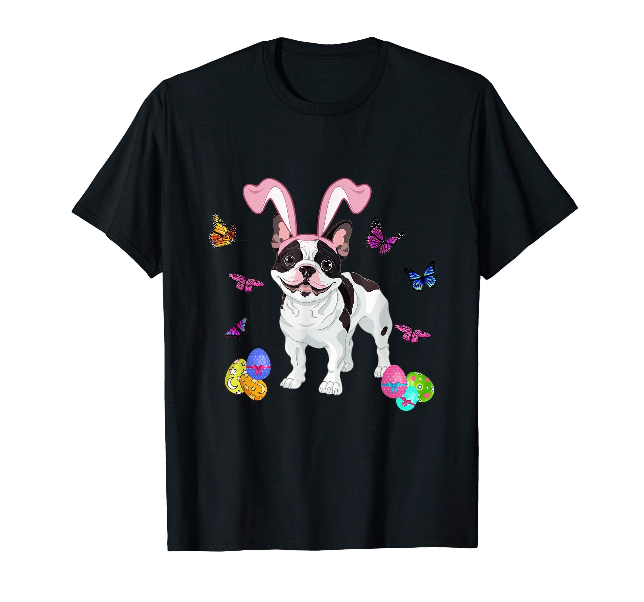 French Bulldog Bunny Rabbit Happy Easter Day T-Shirt