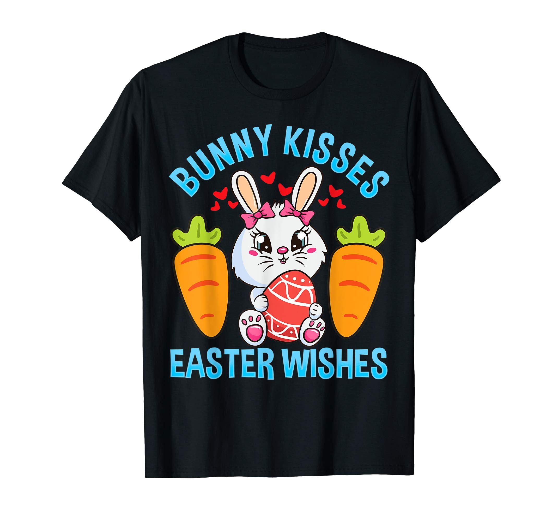 Bunny Kisses Easter Wishes T-Shirt Girls Easter Bunny Gift