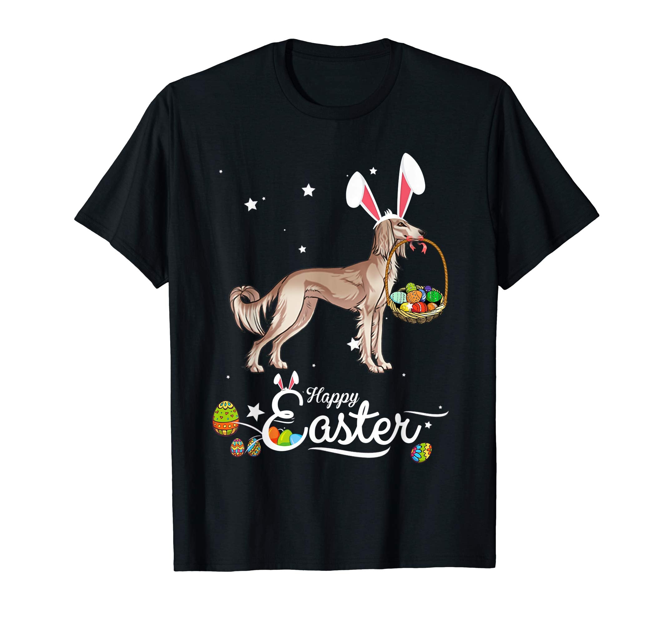 Saluki Dog With Bunny Hat Easter Costume T Shirt