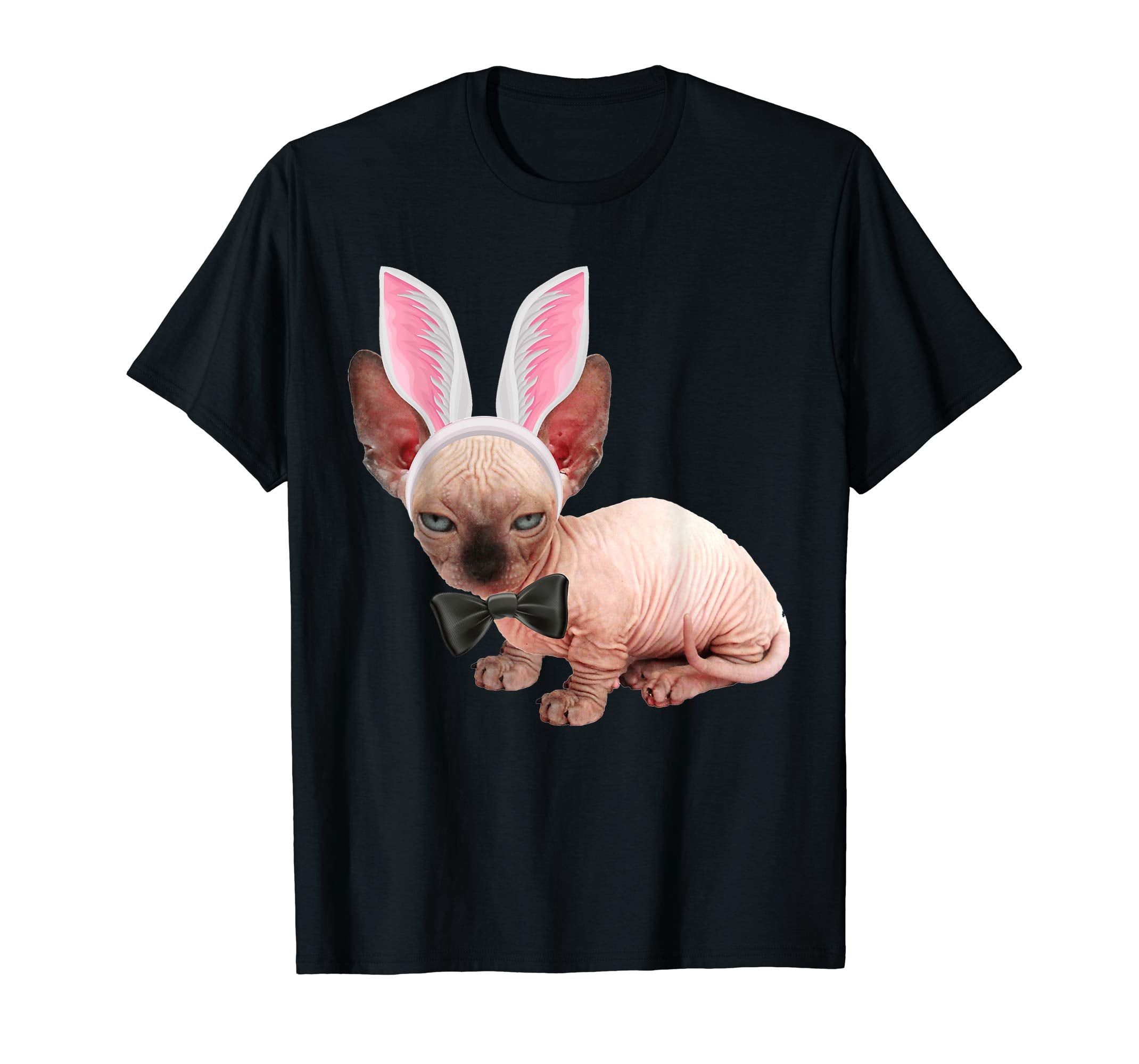White Sphynx Cat in the Easter Bunny Costume T-Shirt