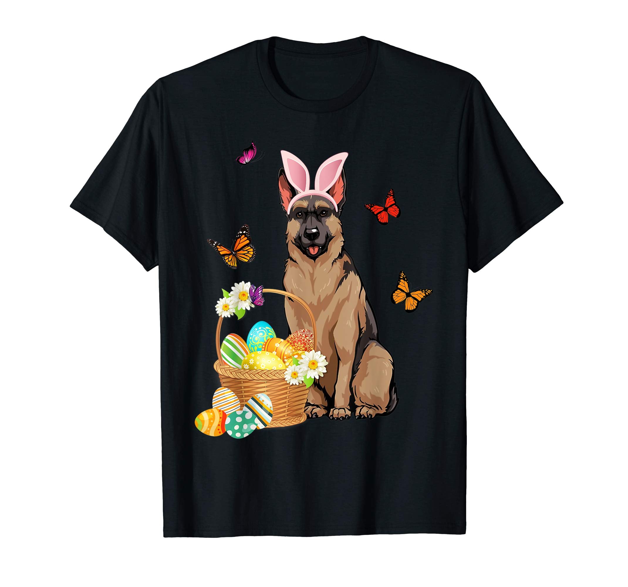 German Shepherd Bunny Hat Rabbit Easter Eggs Shirt