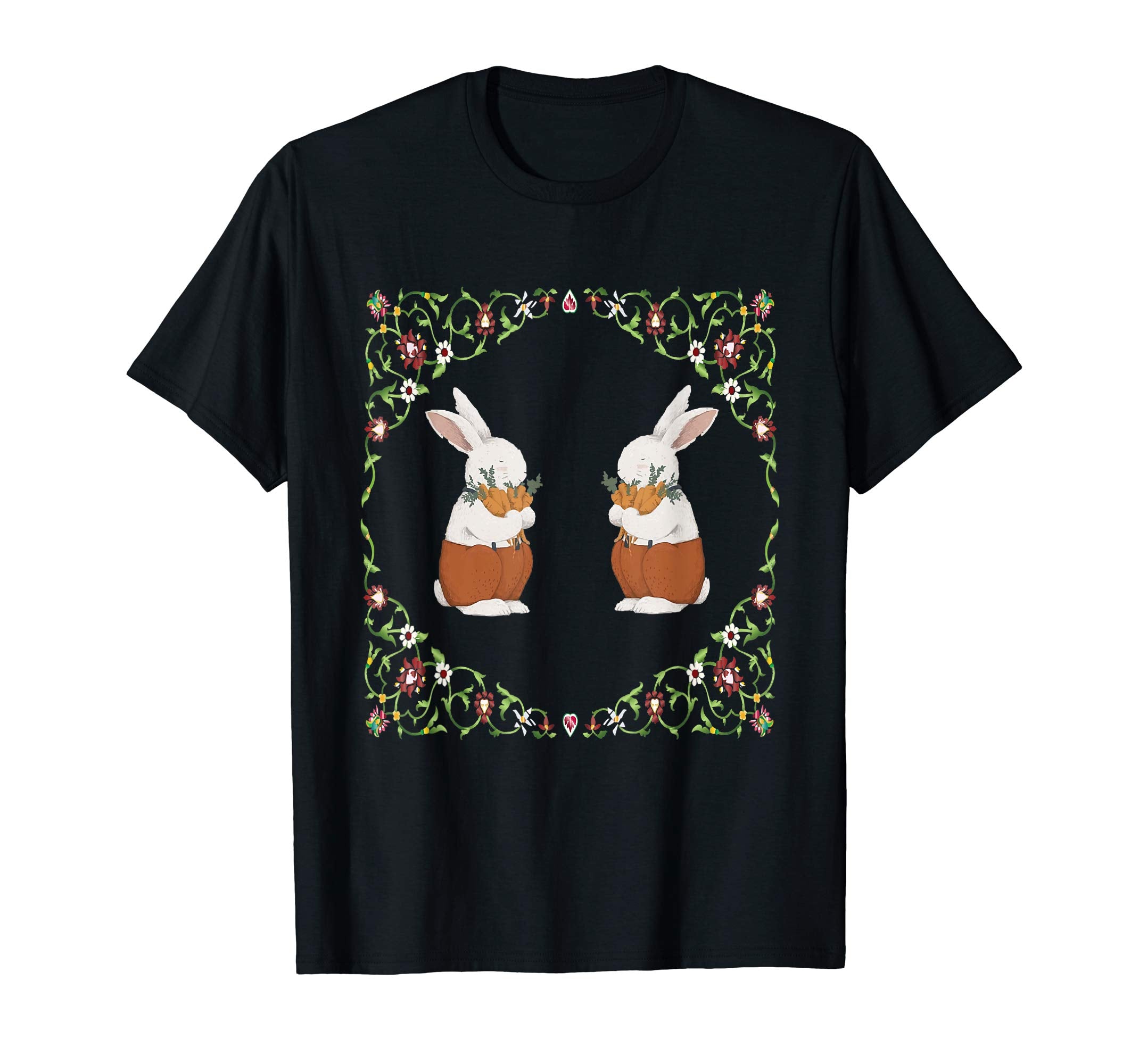 Eastern Flowers Art Easter Rabbits Easter Bunny T Shirt