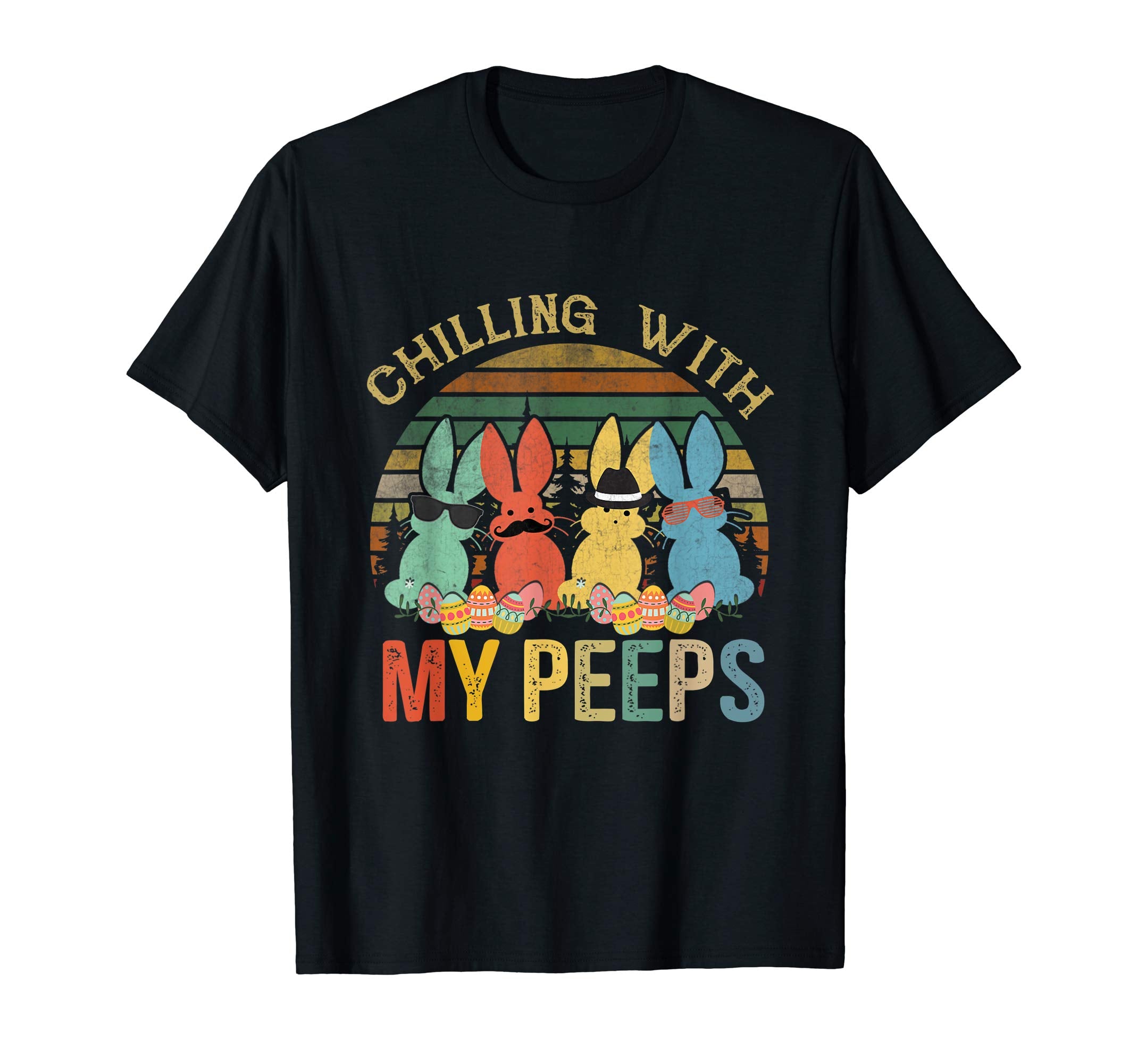 Chillin' With My Peeps Funny Easter vintage T Shirt