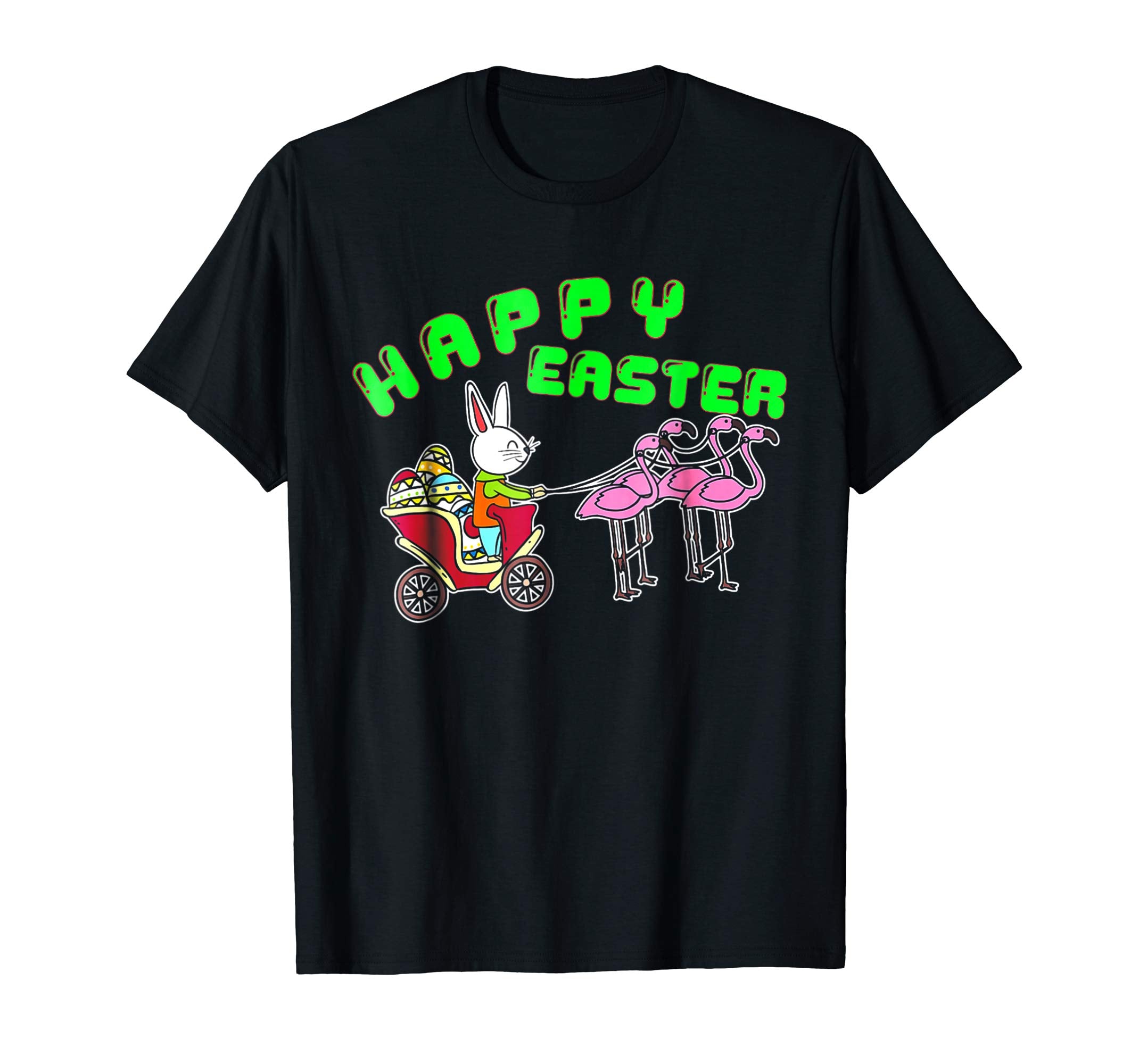 Crazy Rabbit Ride Flamingo T-Shirt Easter Eggs Shirt