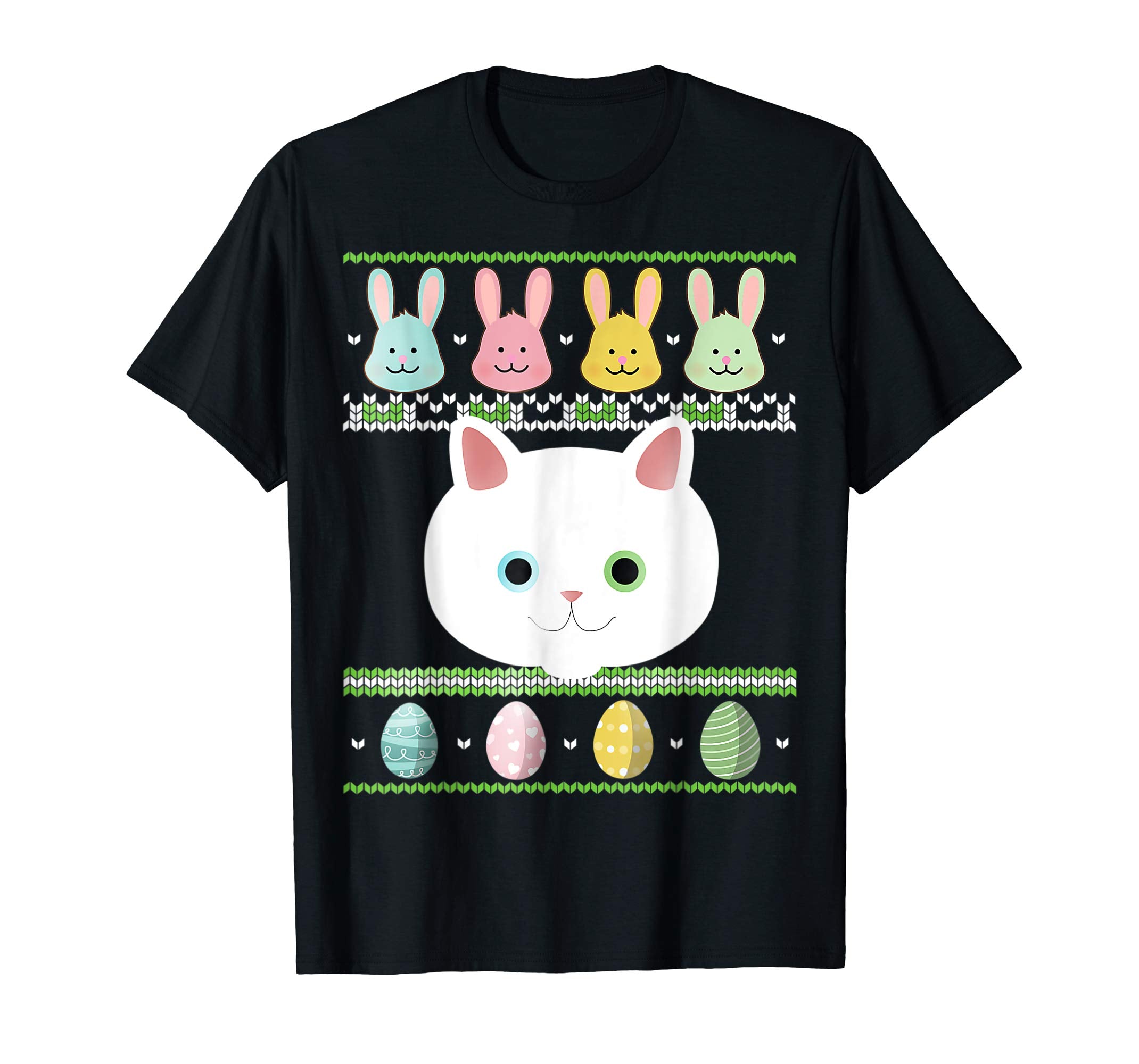 Lovely Cat Bunnies Easter Egg Ugly Sweater Happy Day Shirt