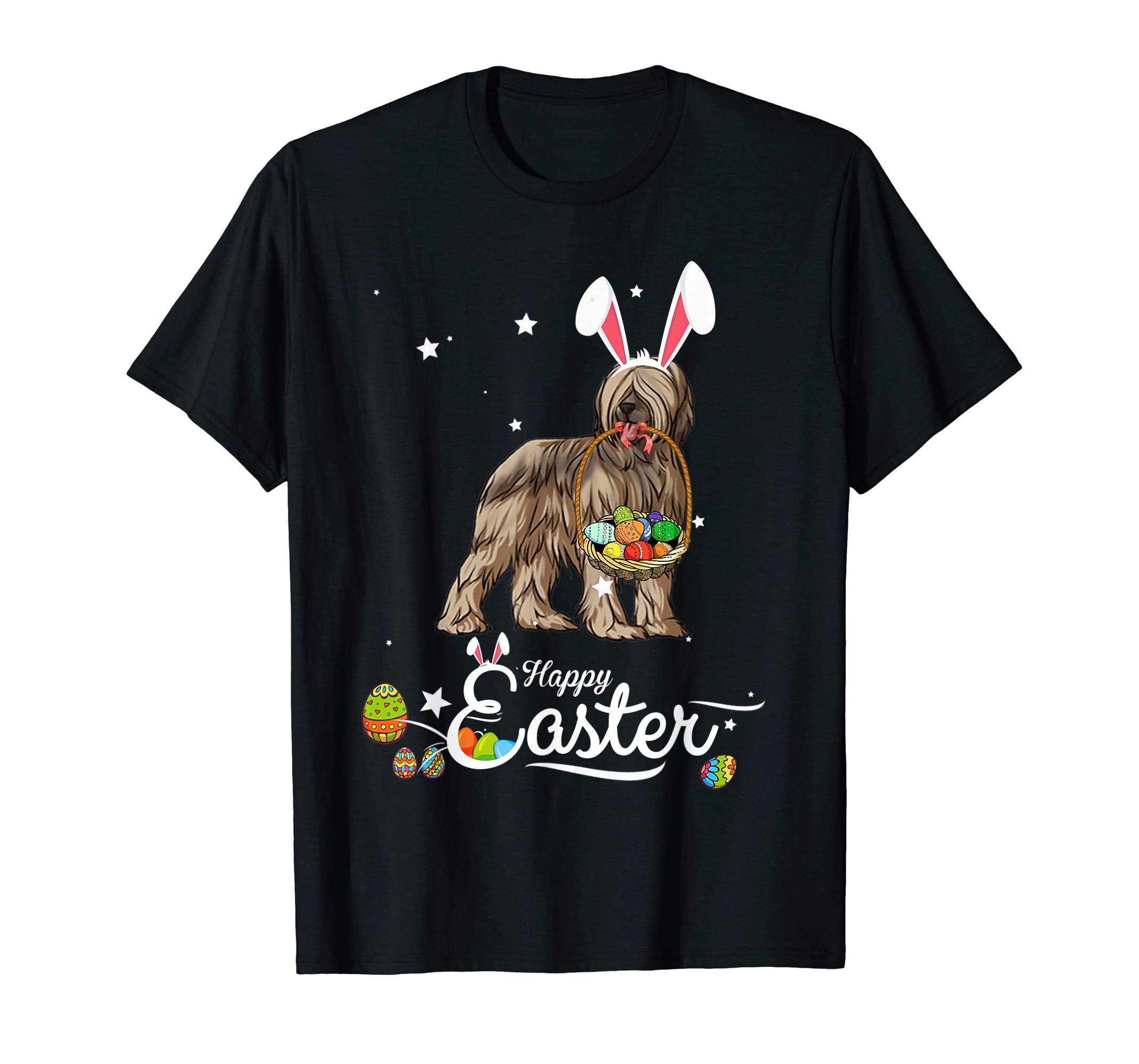 Briard Dog With Bunny Hat Easter Costume T Shirt